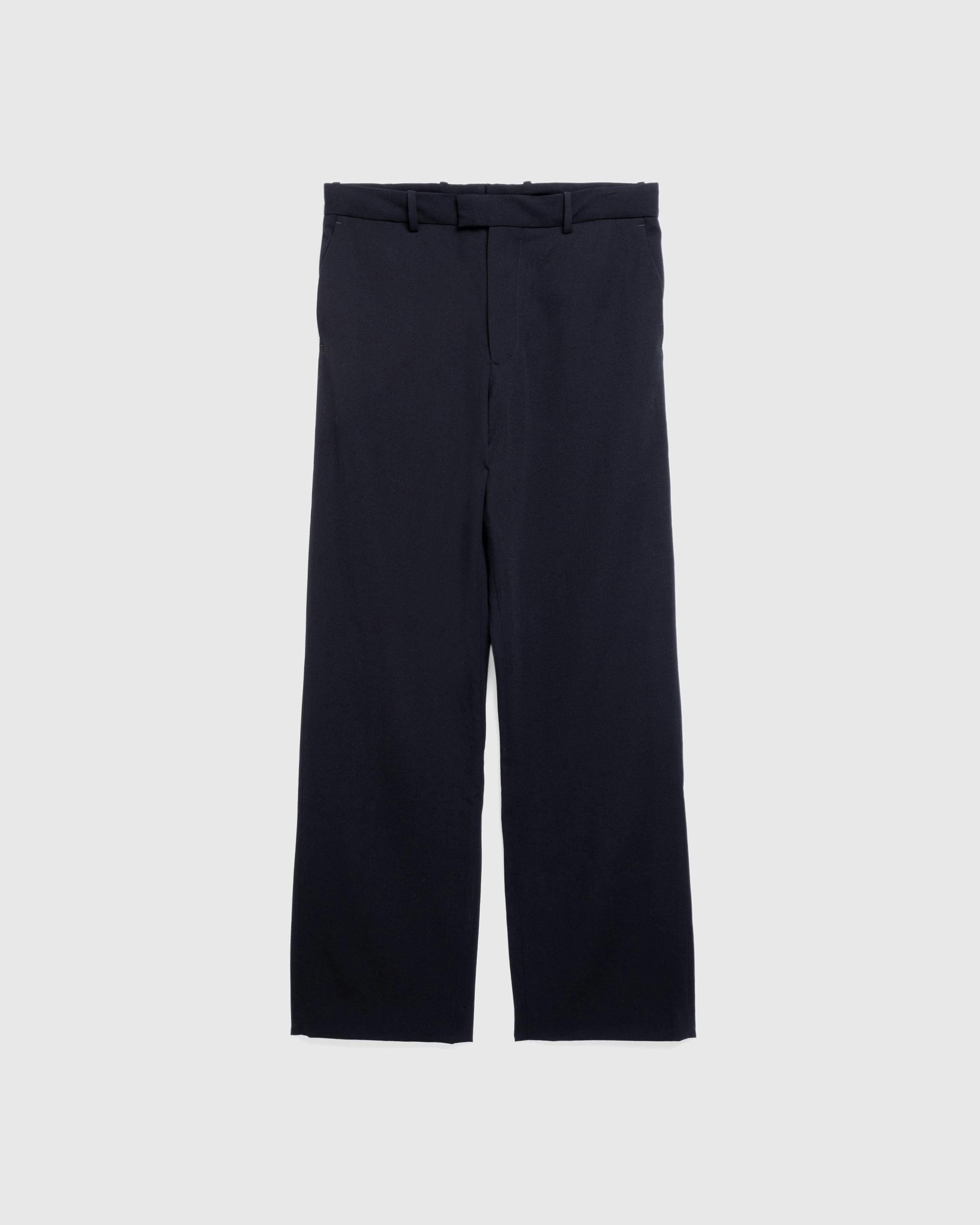 Meta Campania Collective – Gilles Straight Tropical Wool Twill Leg Formal Trousers Black - Trousers - Black - Image 1