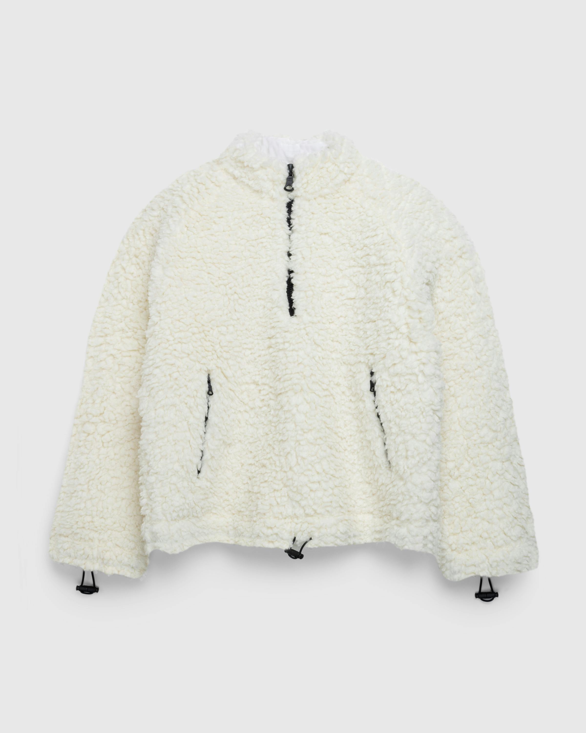 Meta Campania Collective – Jason Shearling Quarter-Zip Natural White - Fleece Jackets - White - Image 1