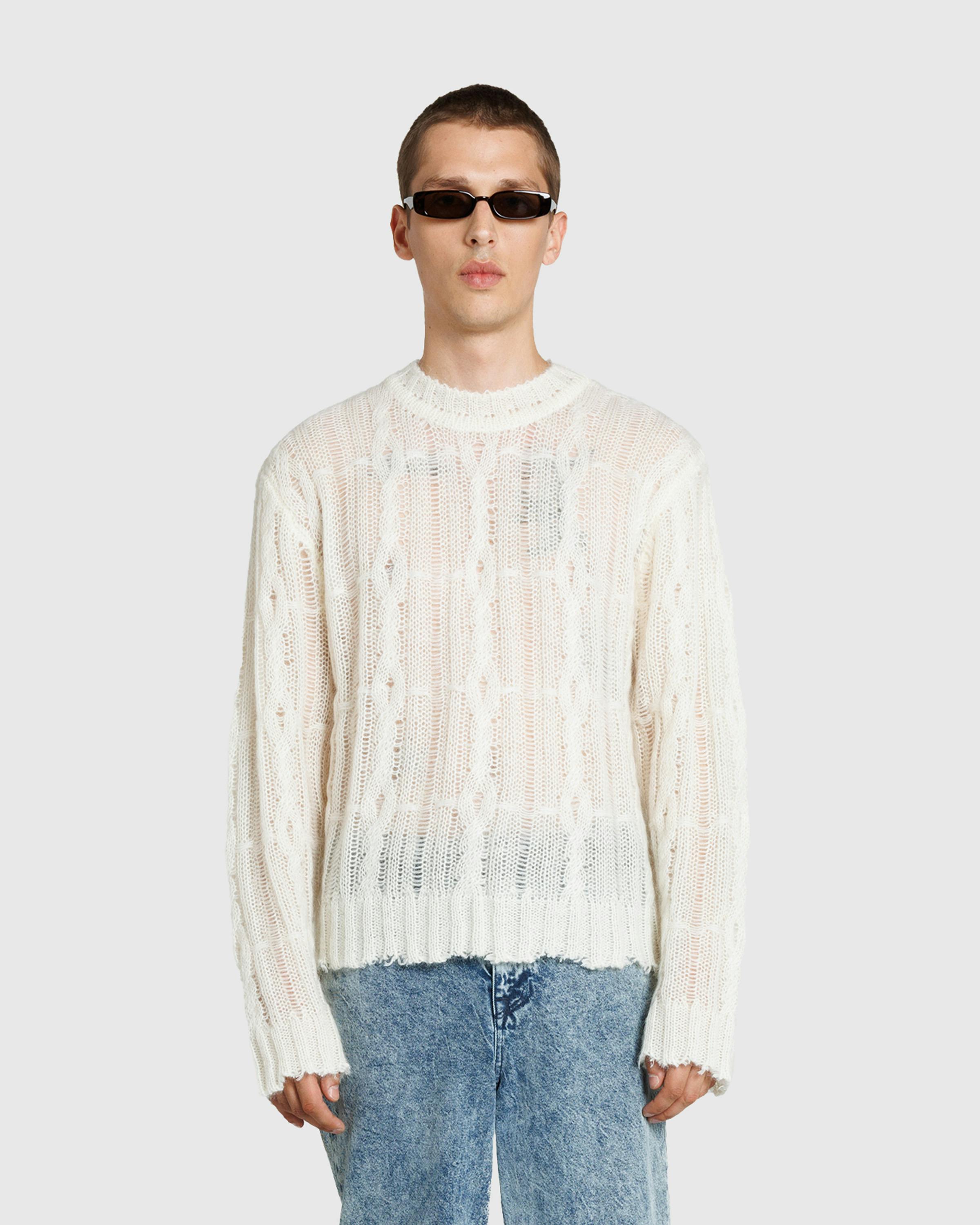 Séfr – Gilberto Sweater Fine Distressed Cream - Crewnecks - Beige - Image 2