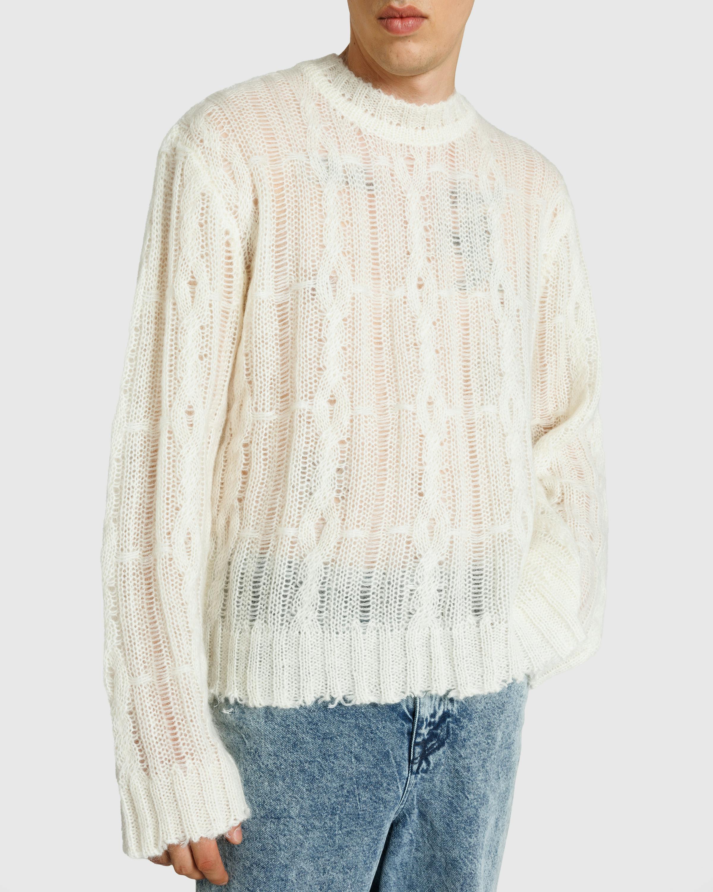 Séfr – Gilberto Sweater Fine Distressed Cream - Crewnecks - Beige - Image 4