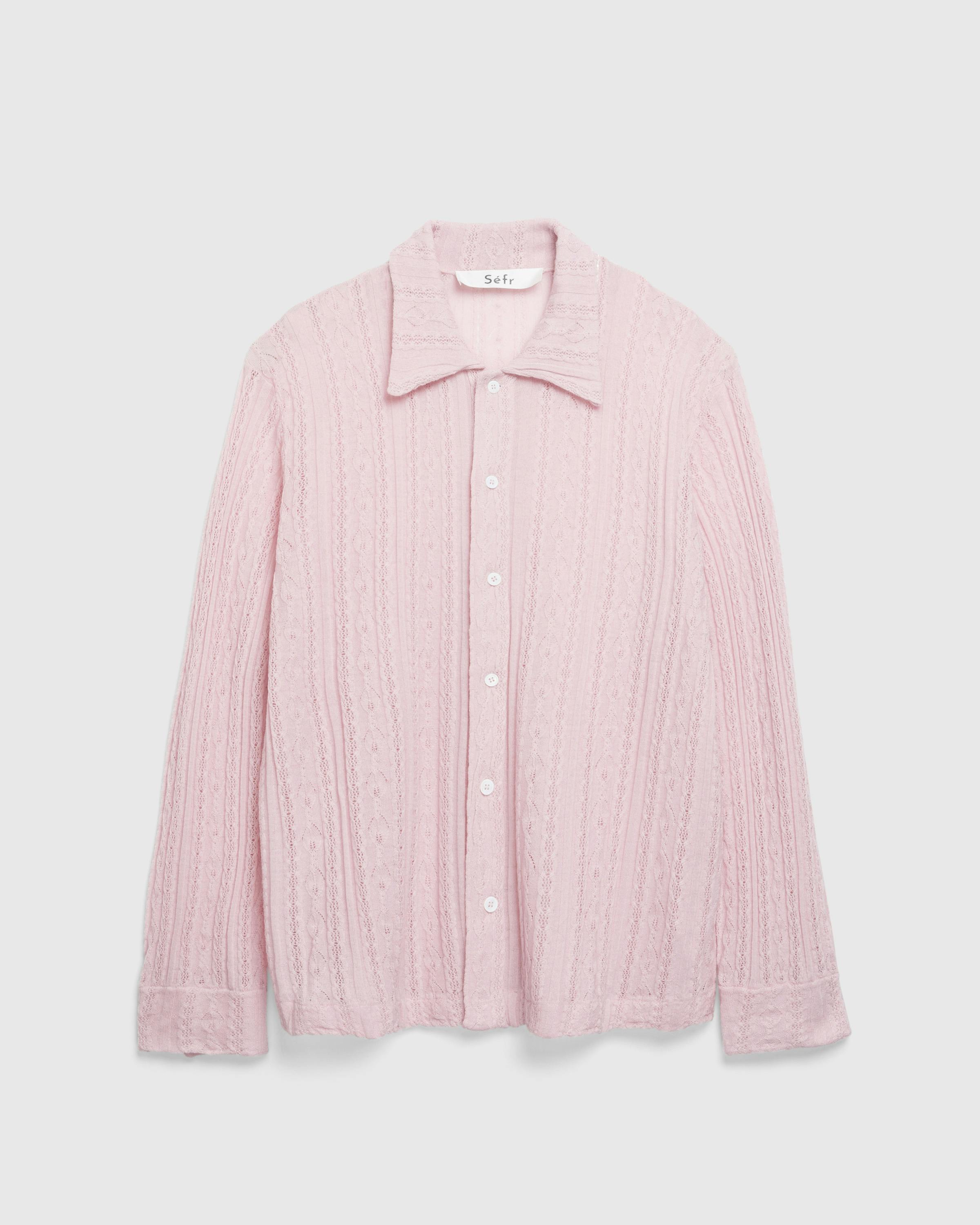 Séfr – Riku Shirt Fine Lavendel Merino - Longsleeve Shirts - Pink - Image 1