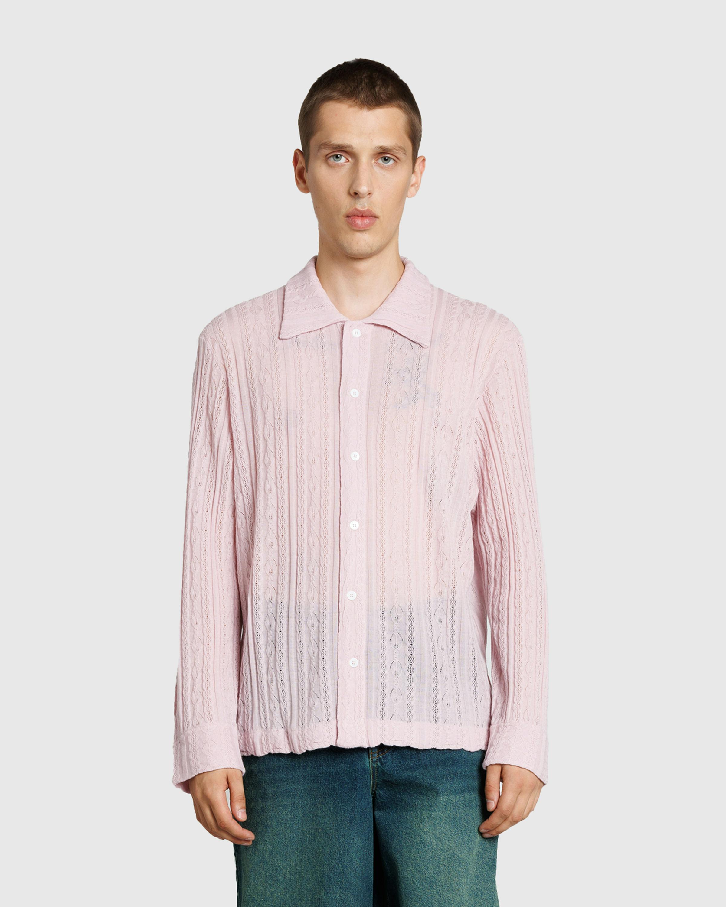 Séfr – Riku Shirt Fine Lavendel Merino - Longsleeve Shirts - Pink - Image 2