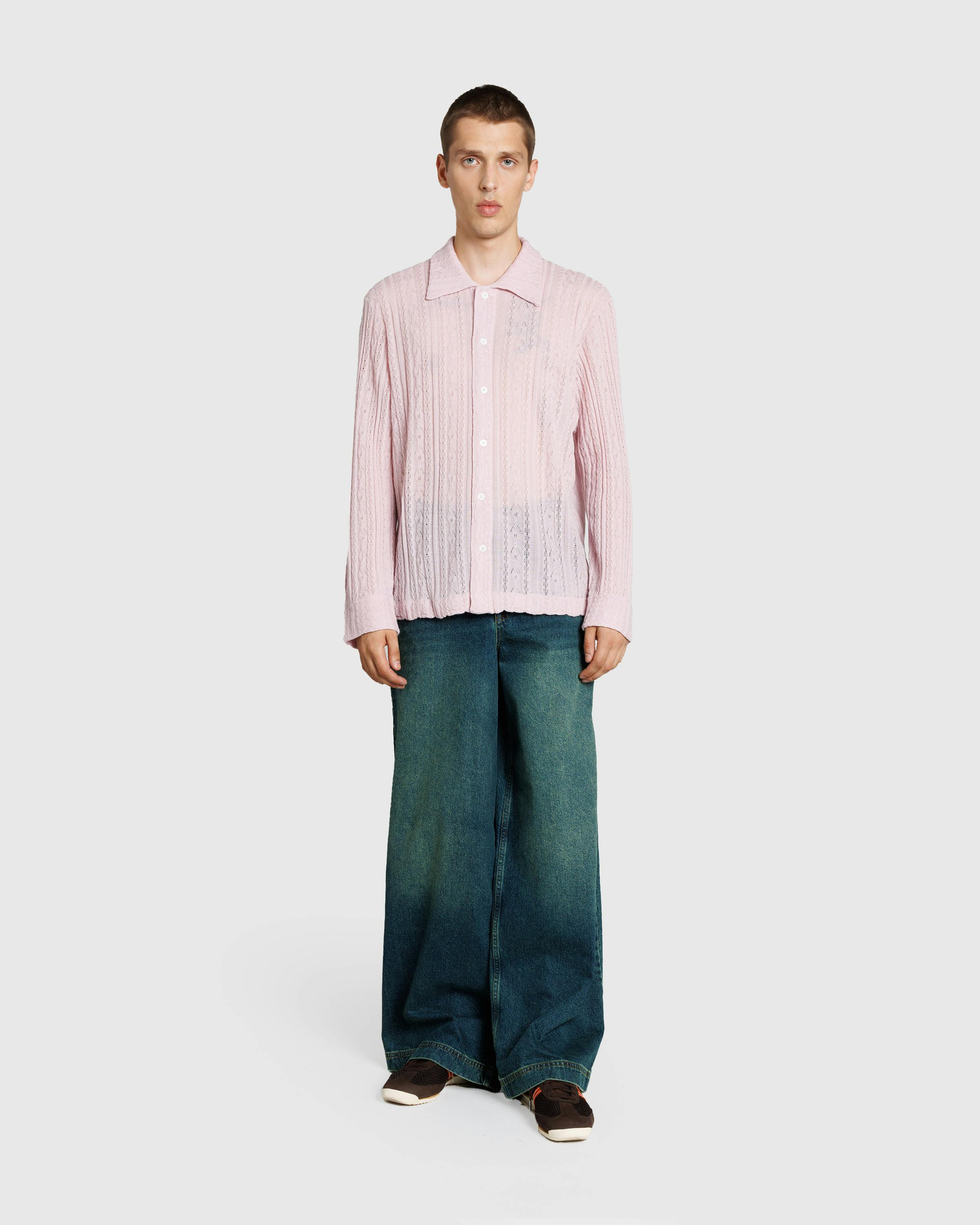 Séfr – Riku Shirt Fine Lavendel Merino - Longsleeve Shirts - Pink - Image 3