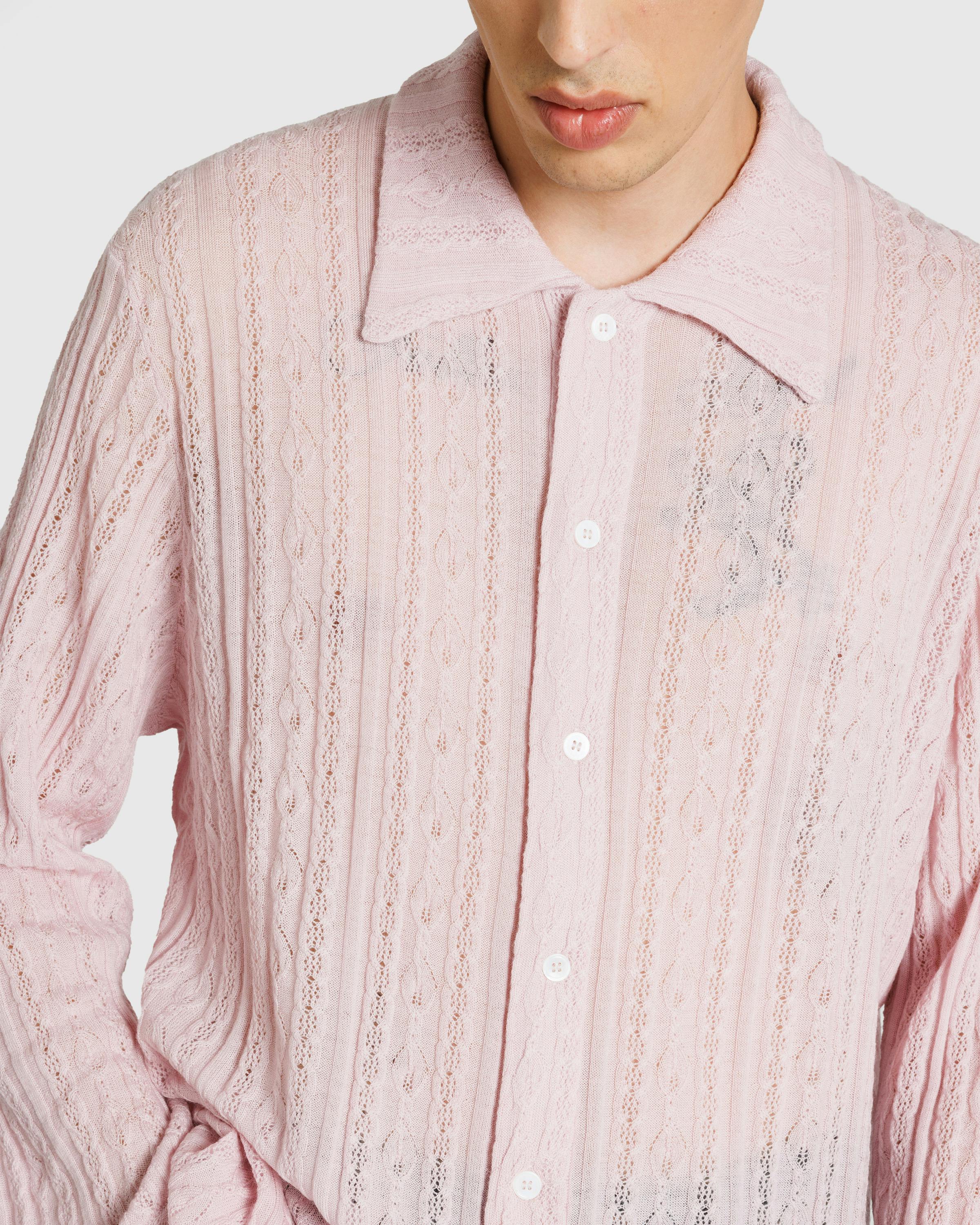 Séfr – Riku Shirt Fine Lavendel Merino - Longsleeve Shirts - Pink - Image 4