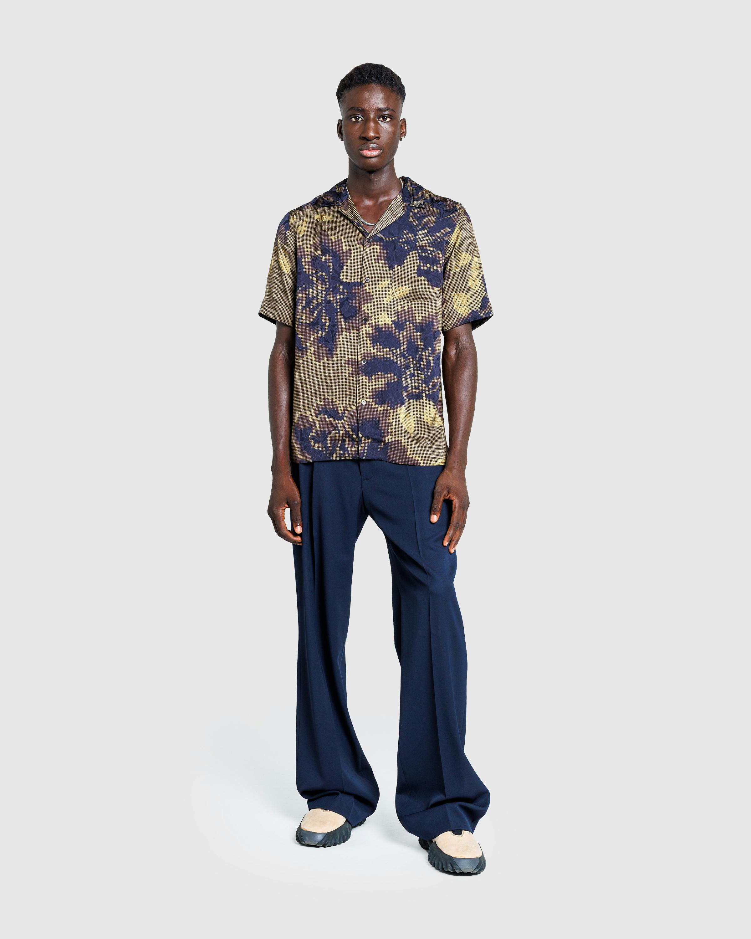 Dries van Noten – Wool Flared Pants Navy - Trousers - Blue - Image 3