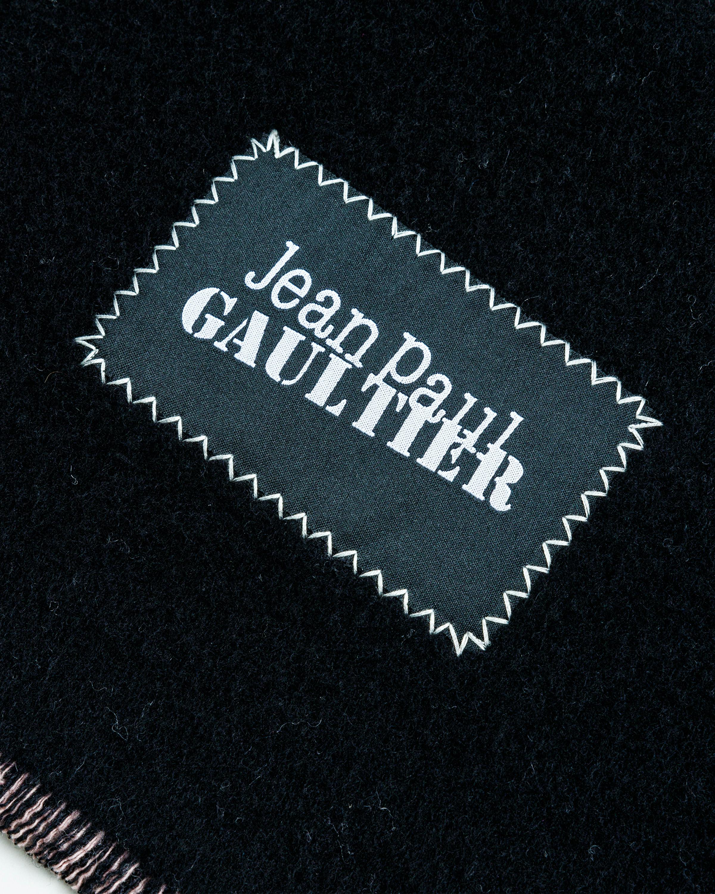 Jean Paul Gaultier – Wool Scarf With Gaultier Signature Black/Pale Pink - Knits - Black - Image 4