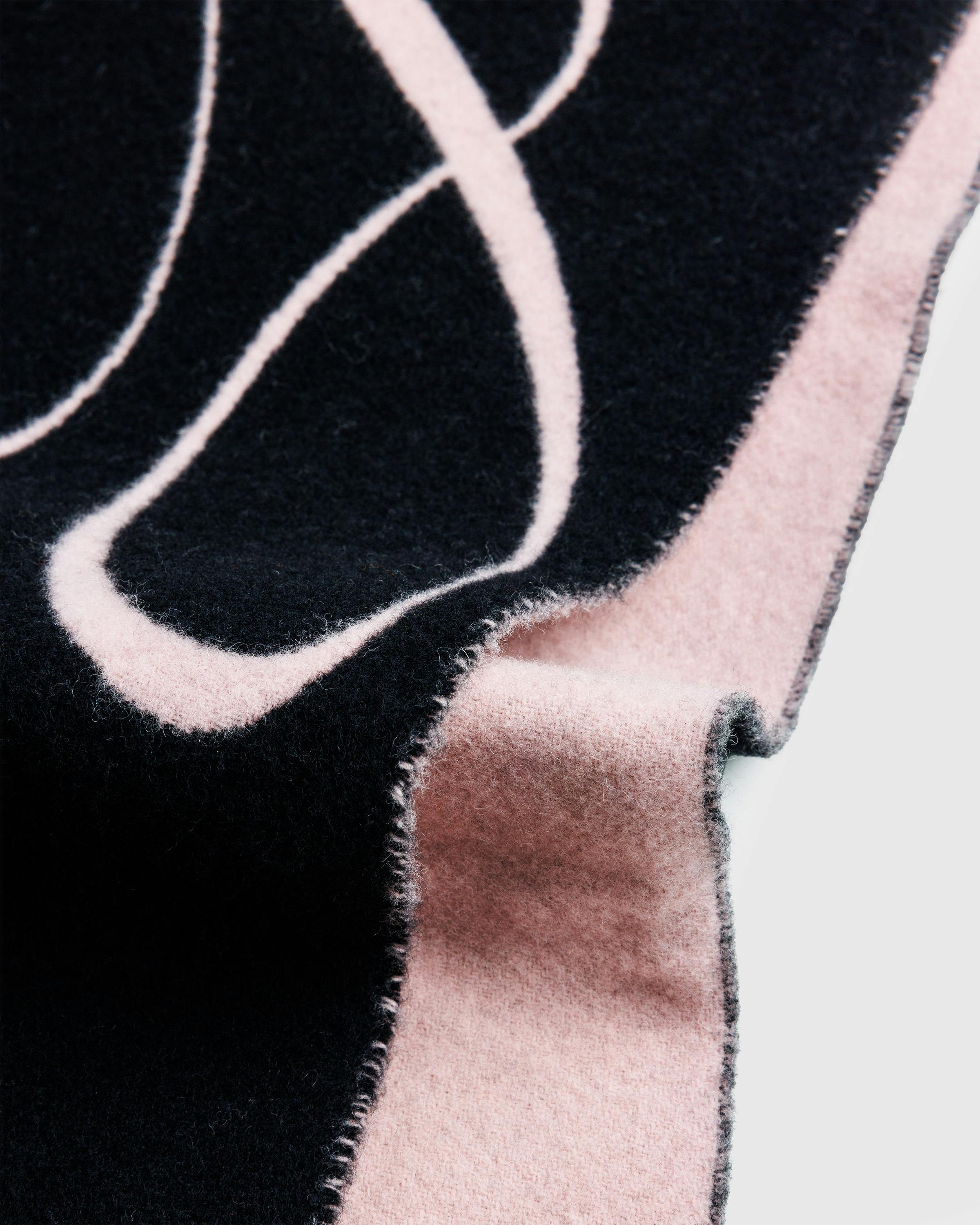 Jean Paul Gaultier – Wool Scarf With Gaultier Signature Black/Pale Pink - Knits - Black - Image 5