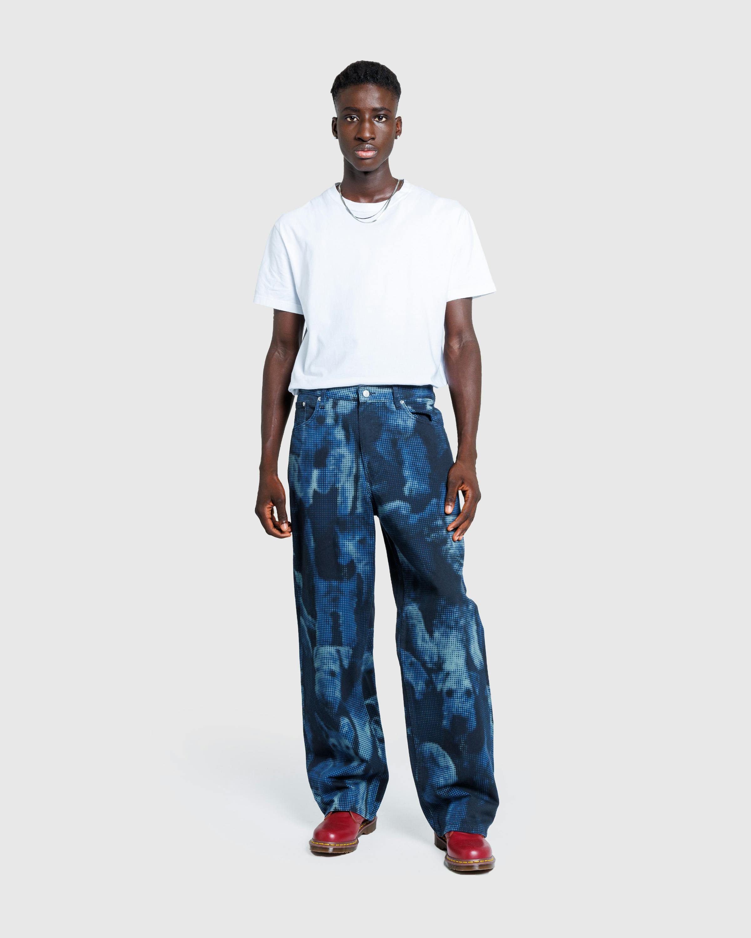 Dries van Noten – Printed Jeans Navy - Trousers - Blue - Image 3