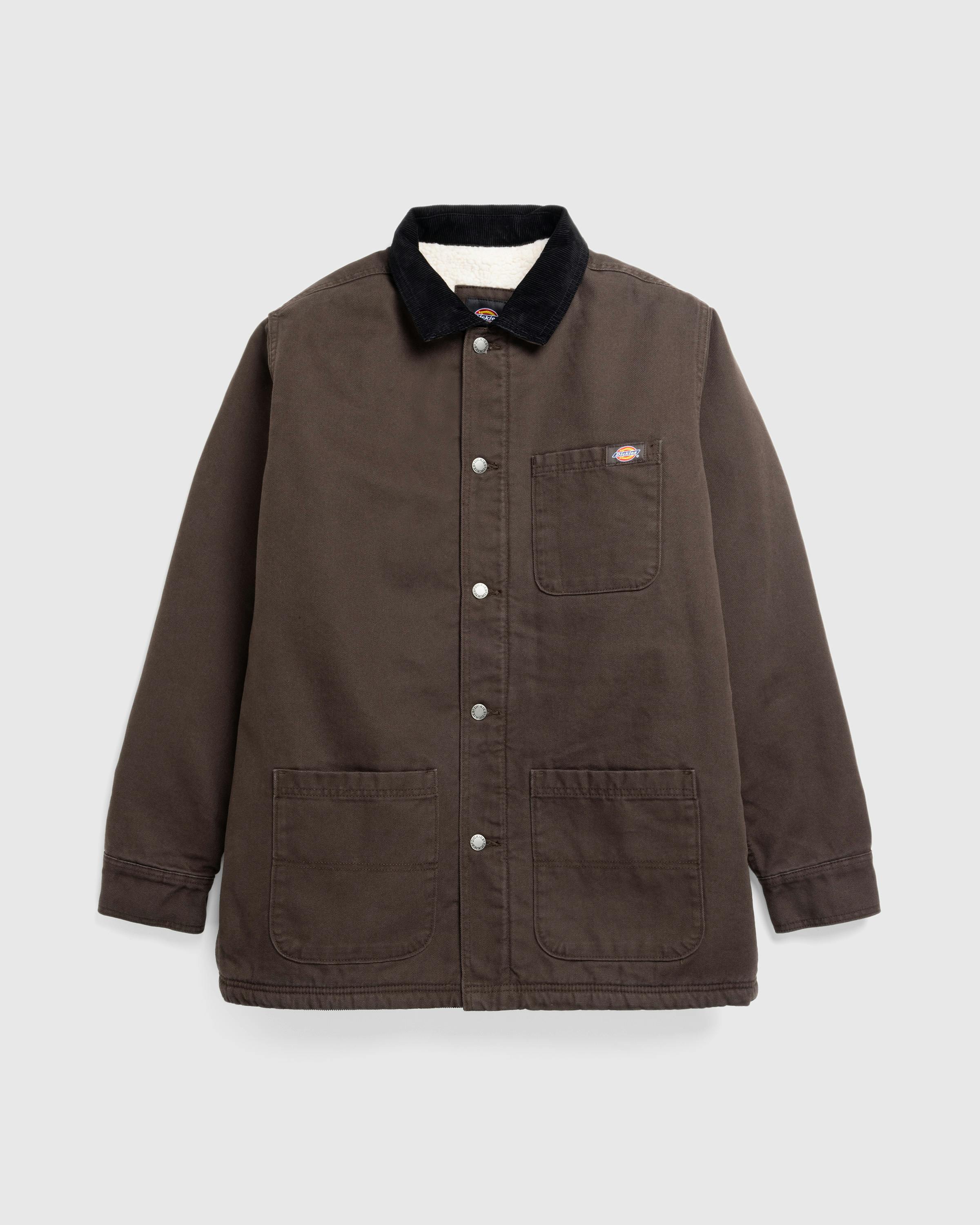 Dickies – Duck High Pile Fleece Lined Chore Jacket Dark Brown - Jackets - Brown - Image 1