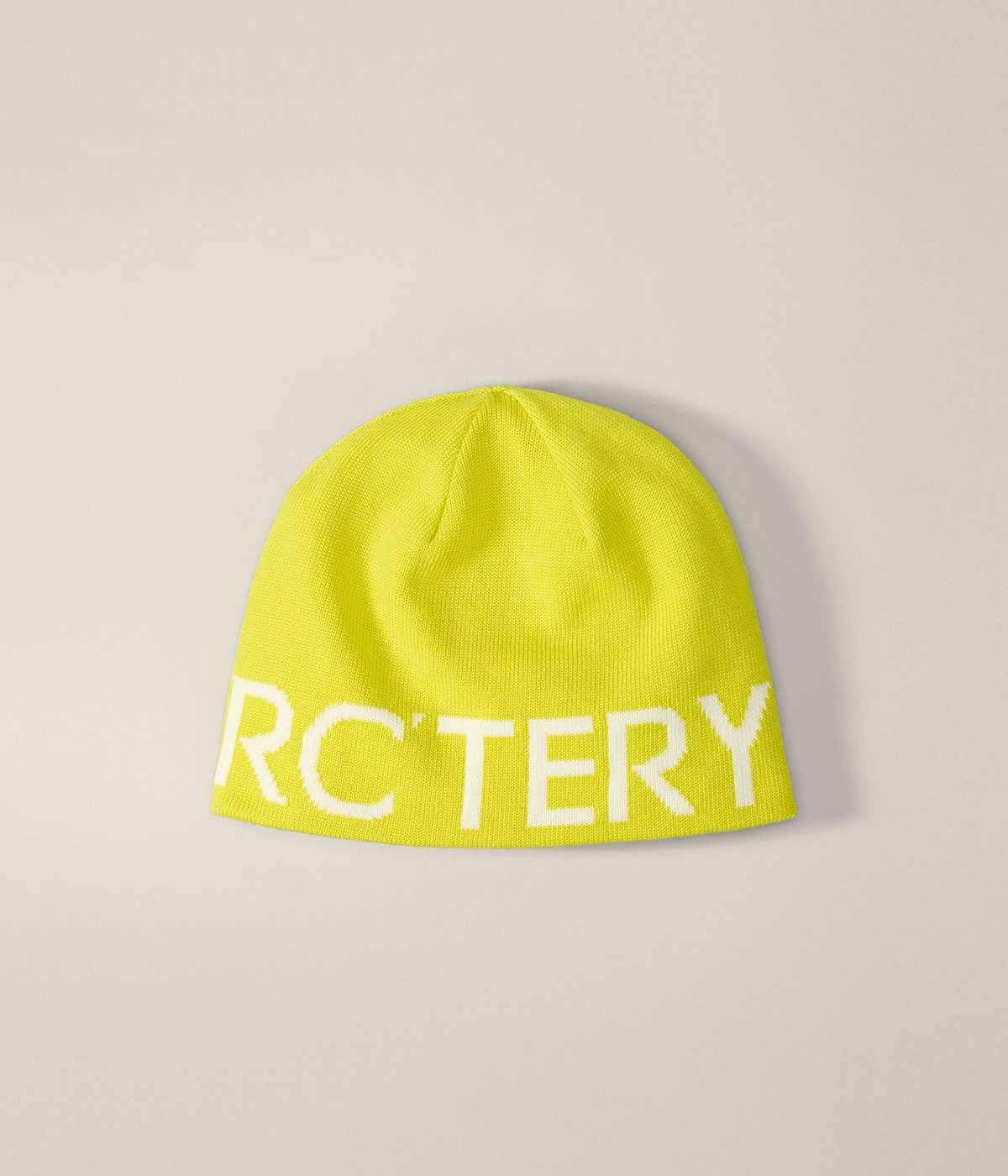 arcteryx beanie in yellow volt neon