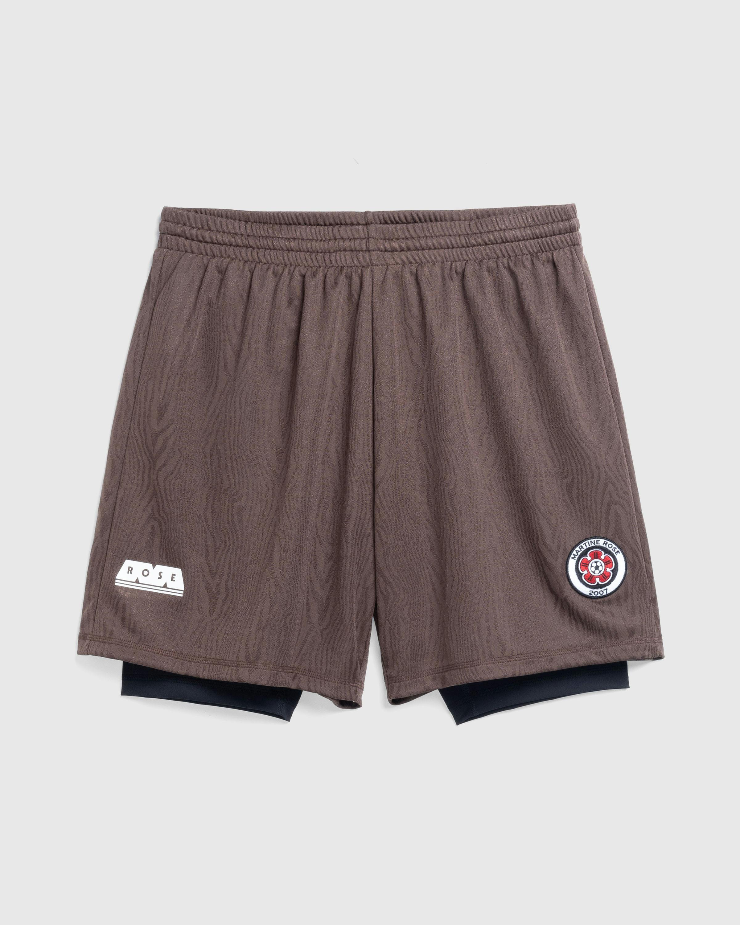 Martine Rose – Double Football Shorts Brown - Short Cuts - Brown - Image 1