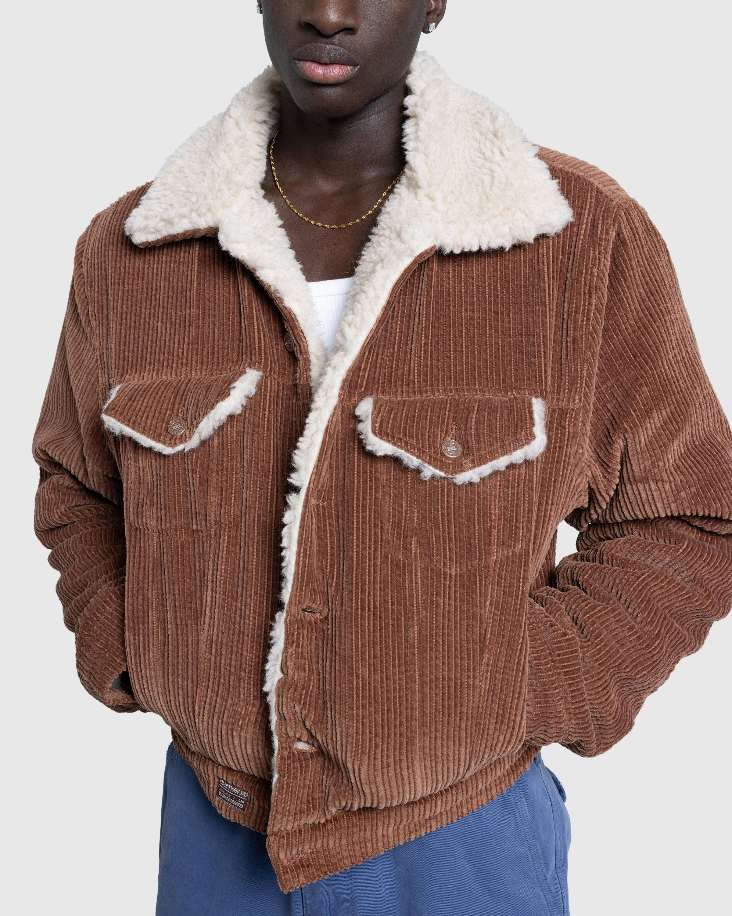 ERL – Sherpa Corduroy Trucker Jacket Brown - Fur & Shearling - Brown - Image 4