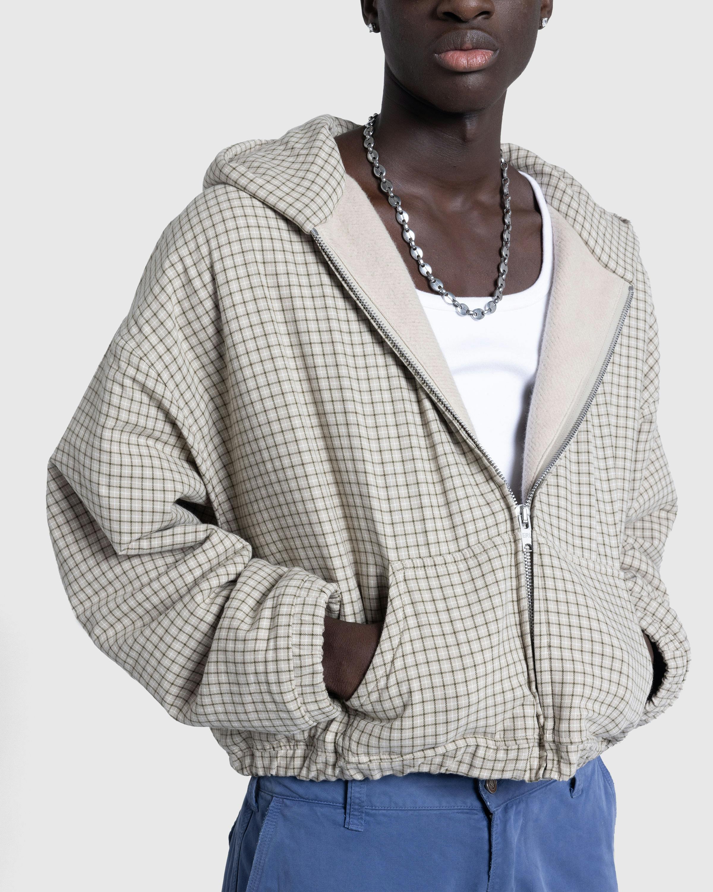 ERL – Plaid Zip Hoodie Beige Check - Hoodies - Beige - Image 4