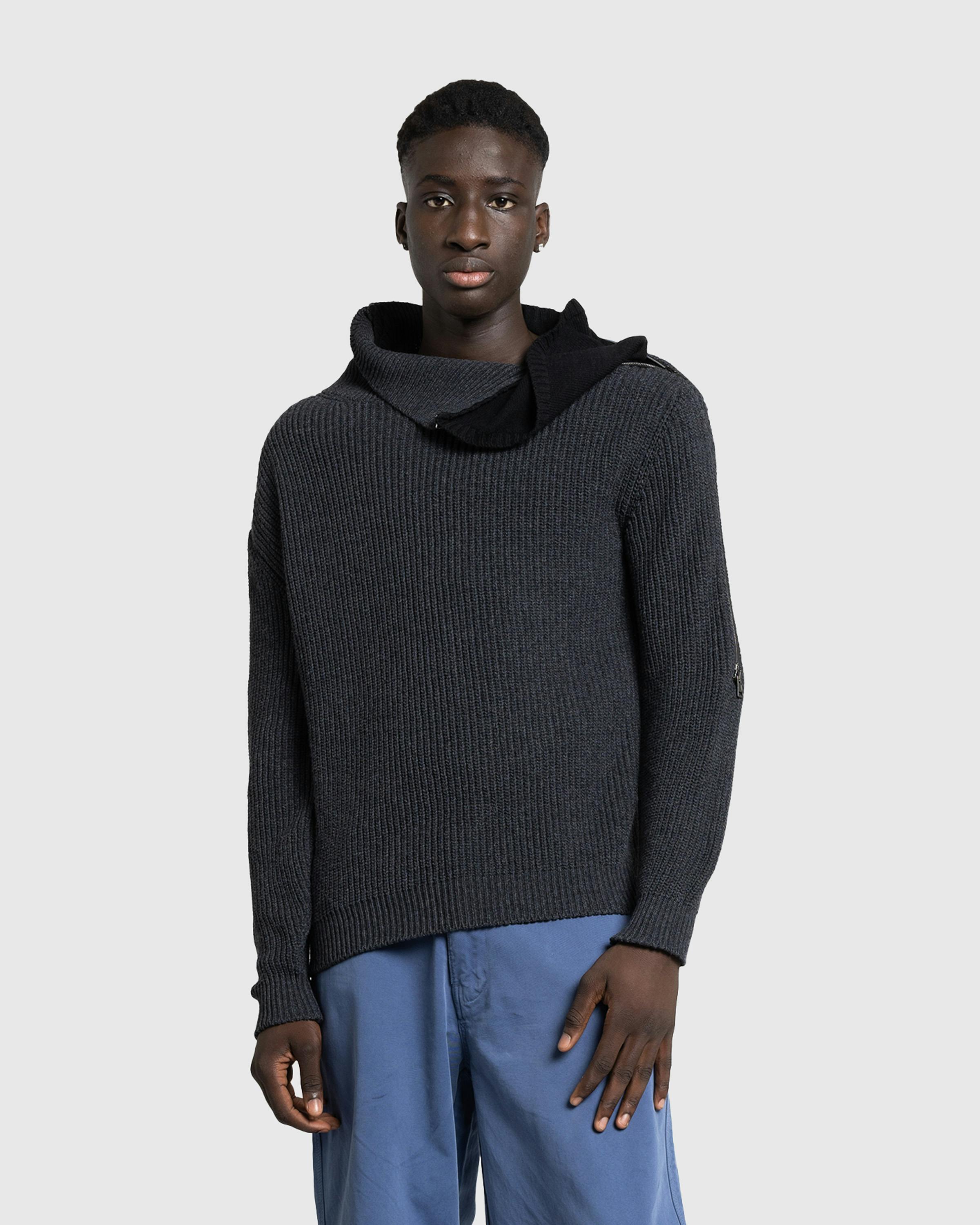 Y/Project – Zip Insert High Neck Pullover Dark Grey - Turtlenecks - Grey - Image 2