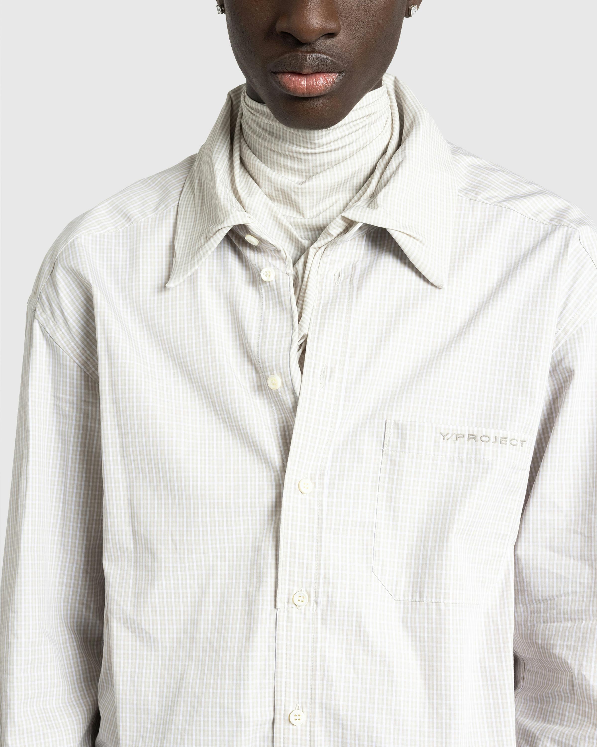 Y/Project – Turtleneck Shirt Beige Check - Turtlenecks - Beige - Image 4