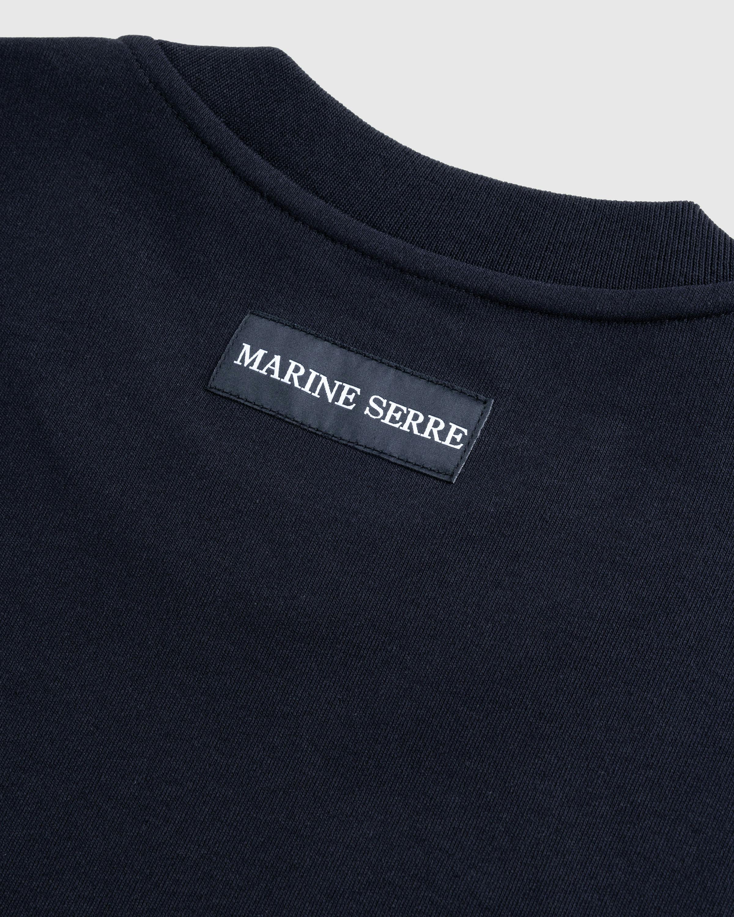 Marine Serre – Cotton Jersey Loose Fit T-Shirt Black - T-Shirts - Black - Image 7