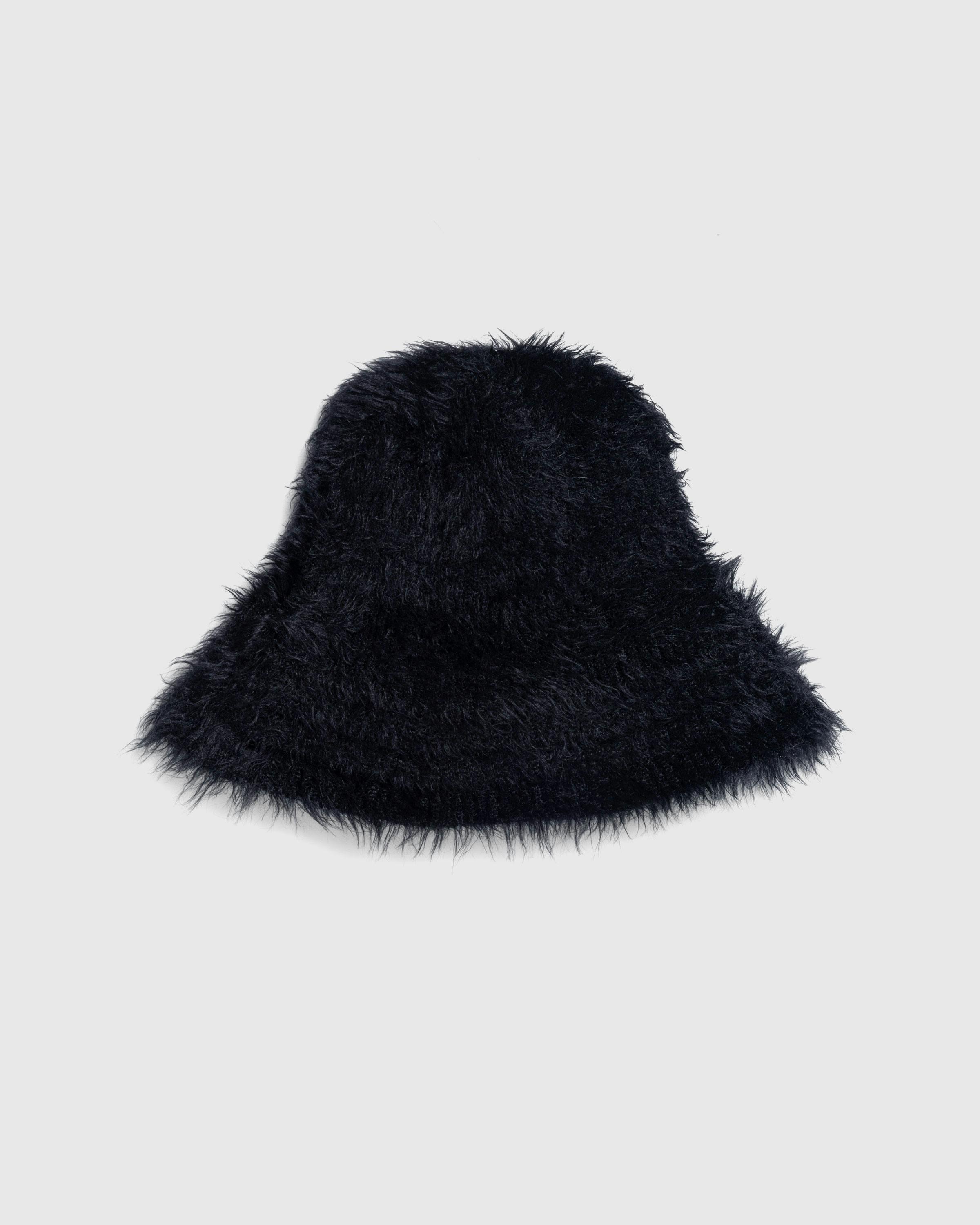 Marine Serre – Wild Puffy Knit Bucket Hat Black - Bucket Hats - Black - Image 3