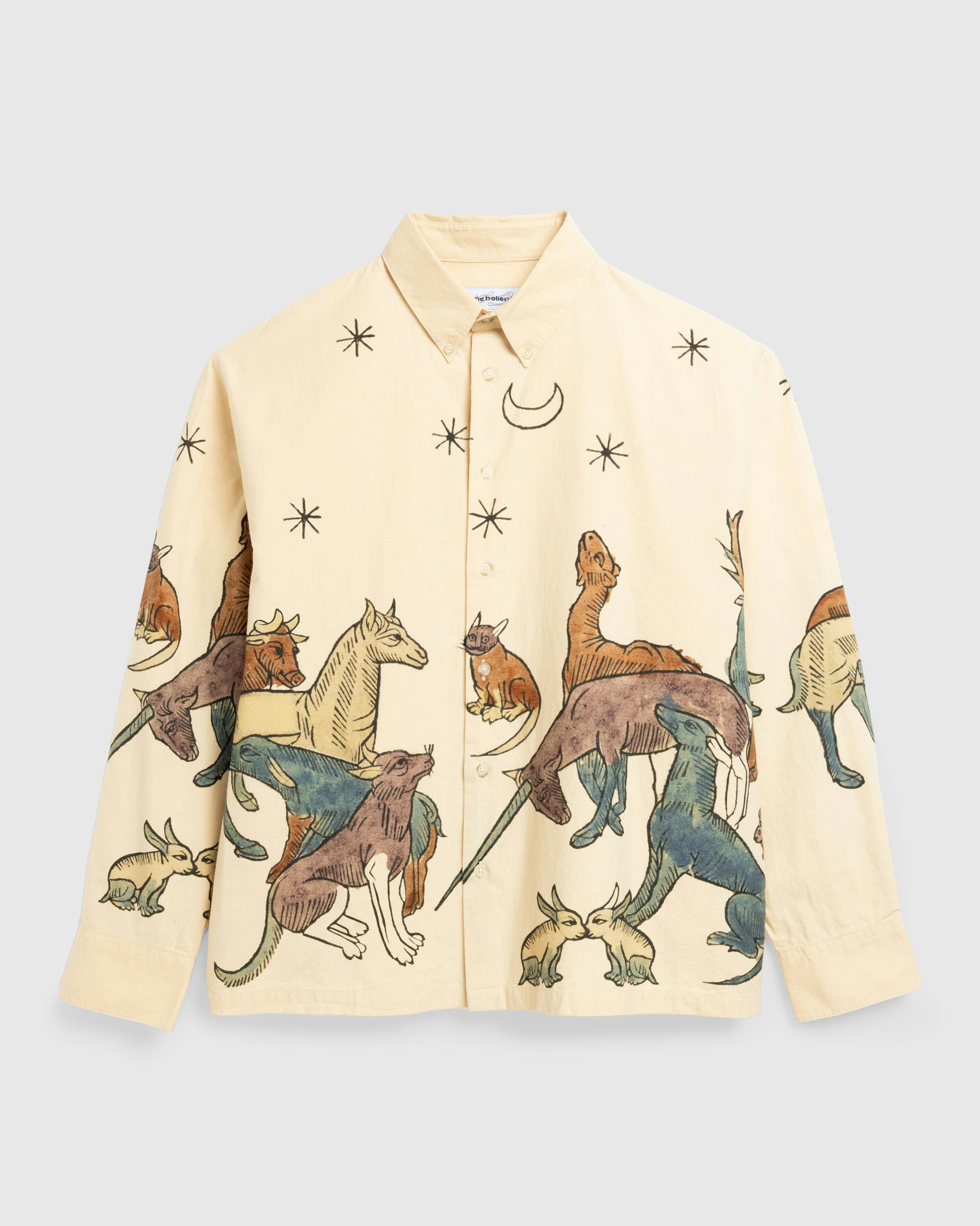 Carne Bollente – Moonlight Fauna Shirt Beige - Longsleeve Shirts - Beige - Image 1