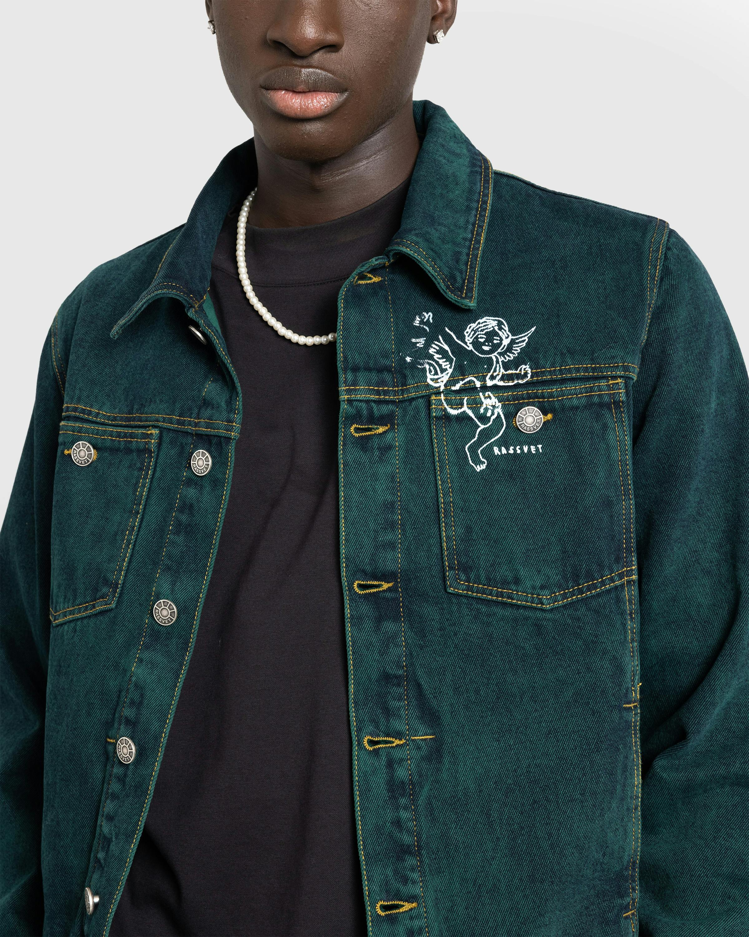 Rassvet – Lined Denim Jacket Woven Green - Denim Jackets - Green - Image 4