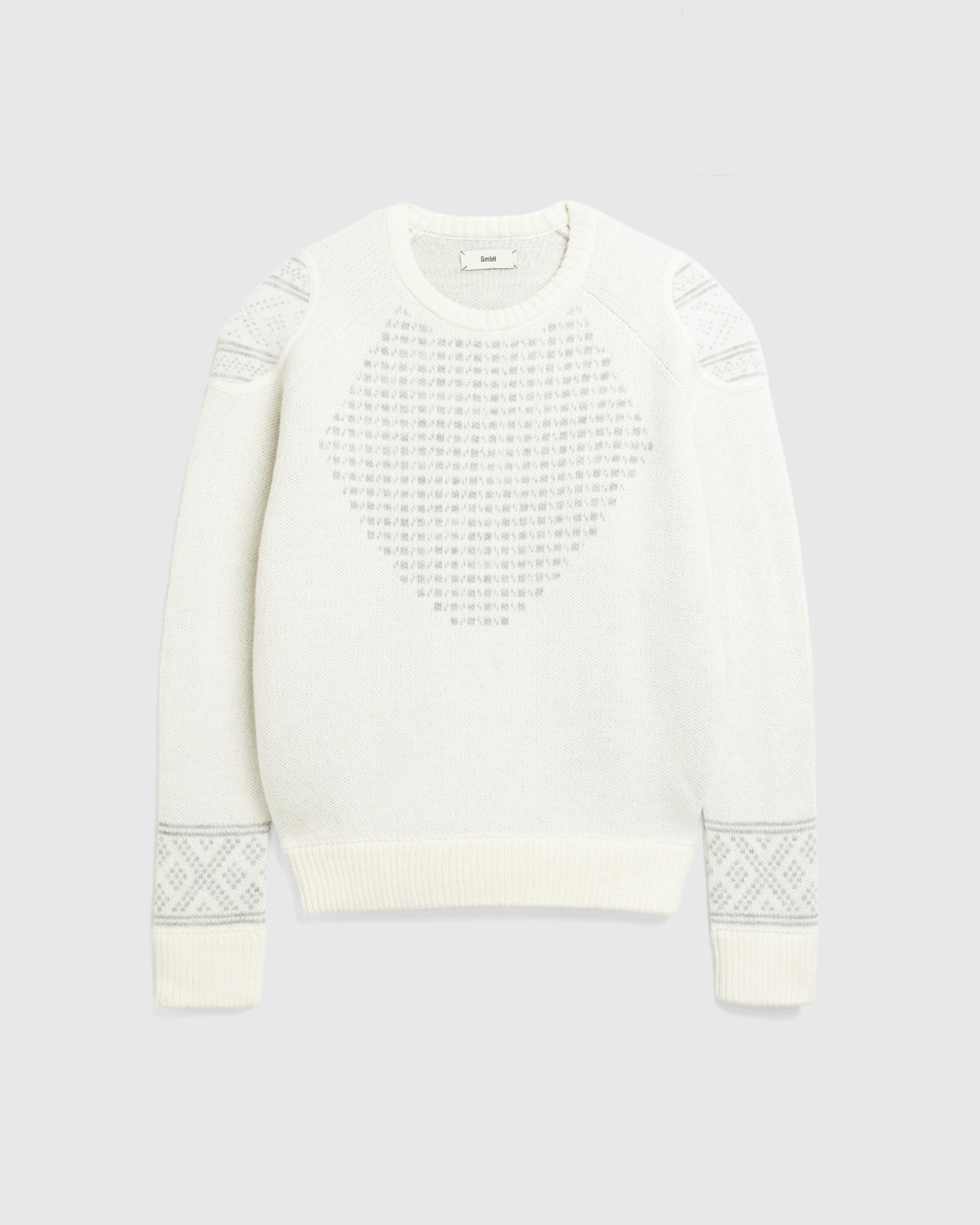 GmbH – Alpaca Wool Blend Knit Jumper Off White/Grey - Sweatshirts - White - Image 1