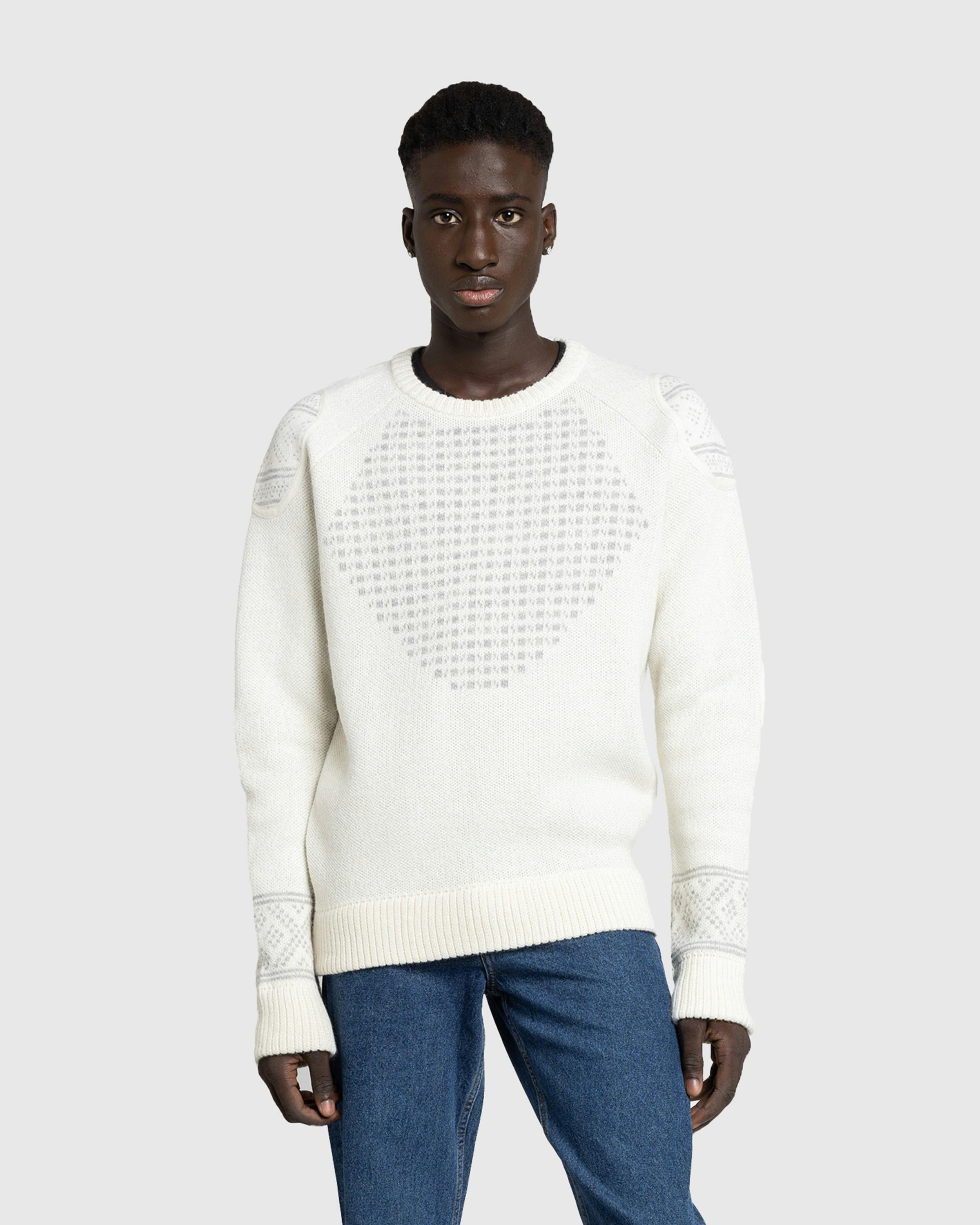 GmbH – Alpaca Wool Blend Knit Jumper Off White/Grey - Sweatshirts - White - Image 2