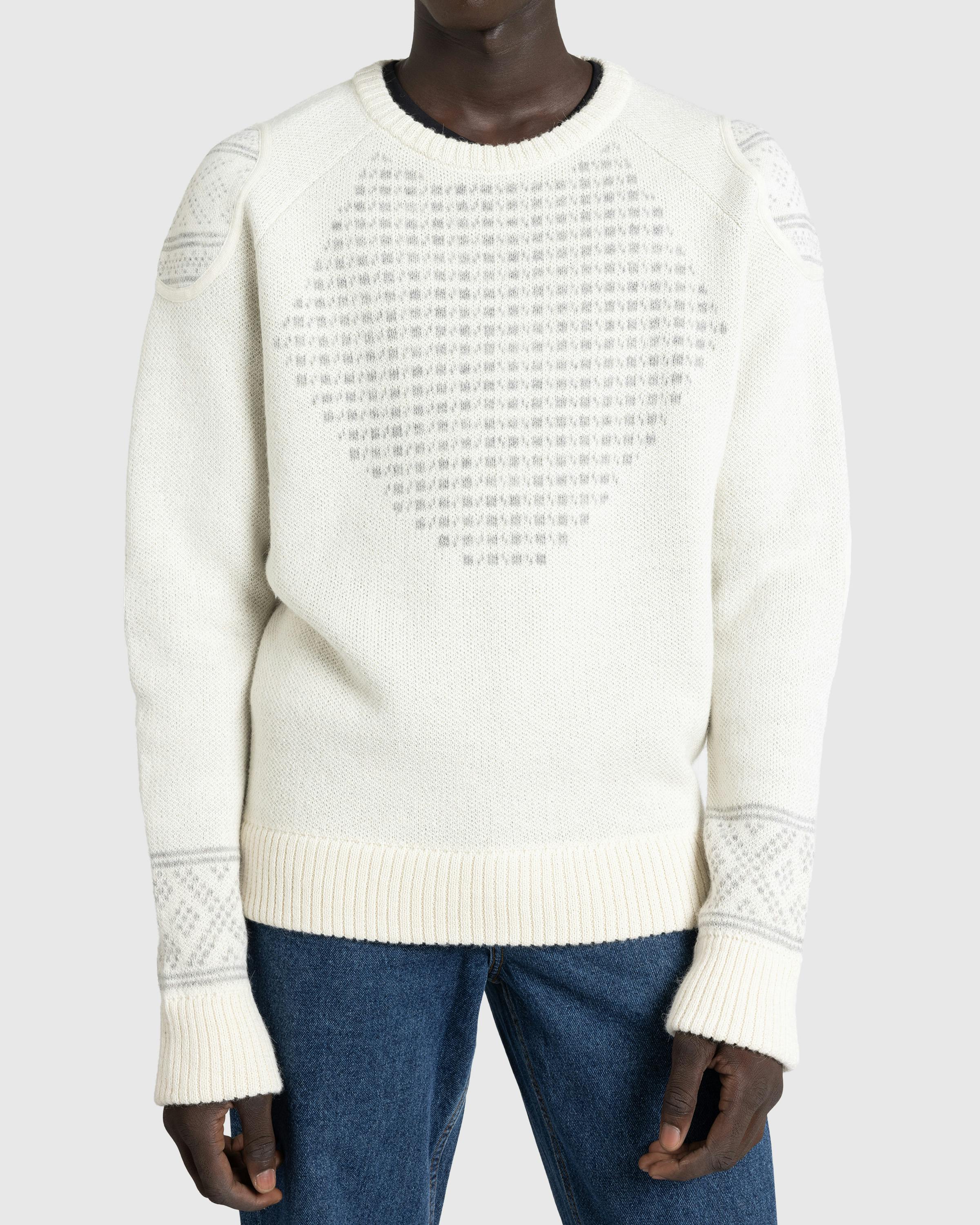 GmbH – Alpaca Wool Blend Knit Jumper Off White/Grey - Sweatshirts - White - Image 5