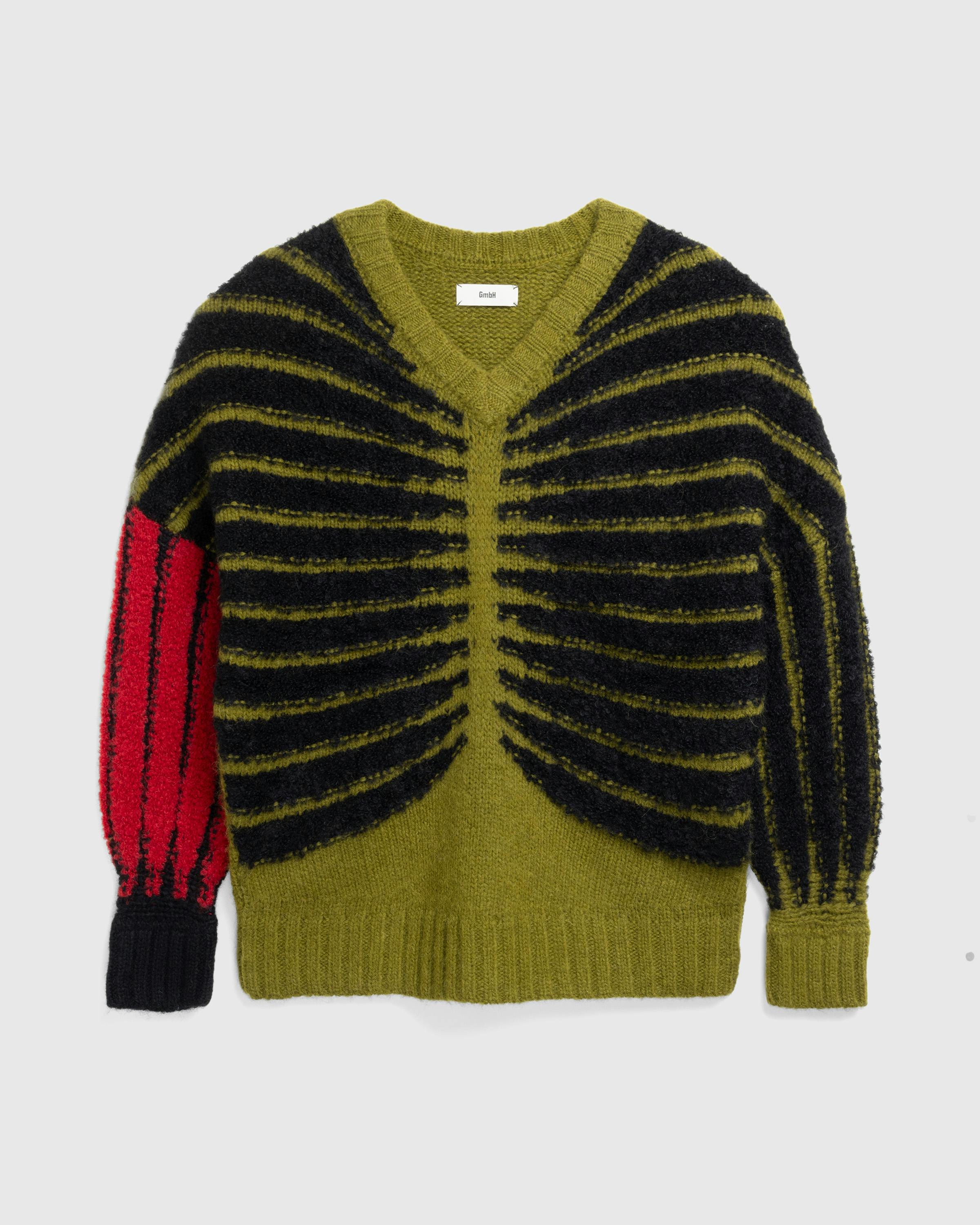 GmbH – Alpaca Merino Blend Jumper Black/Green/Red - V-Necks Knitwear - Multi - Image 1