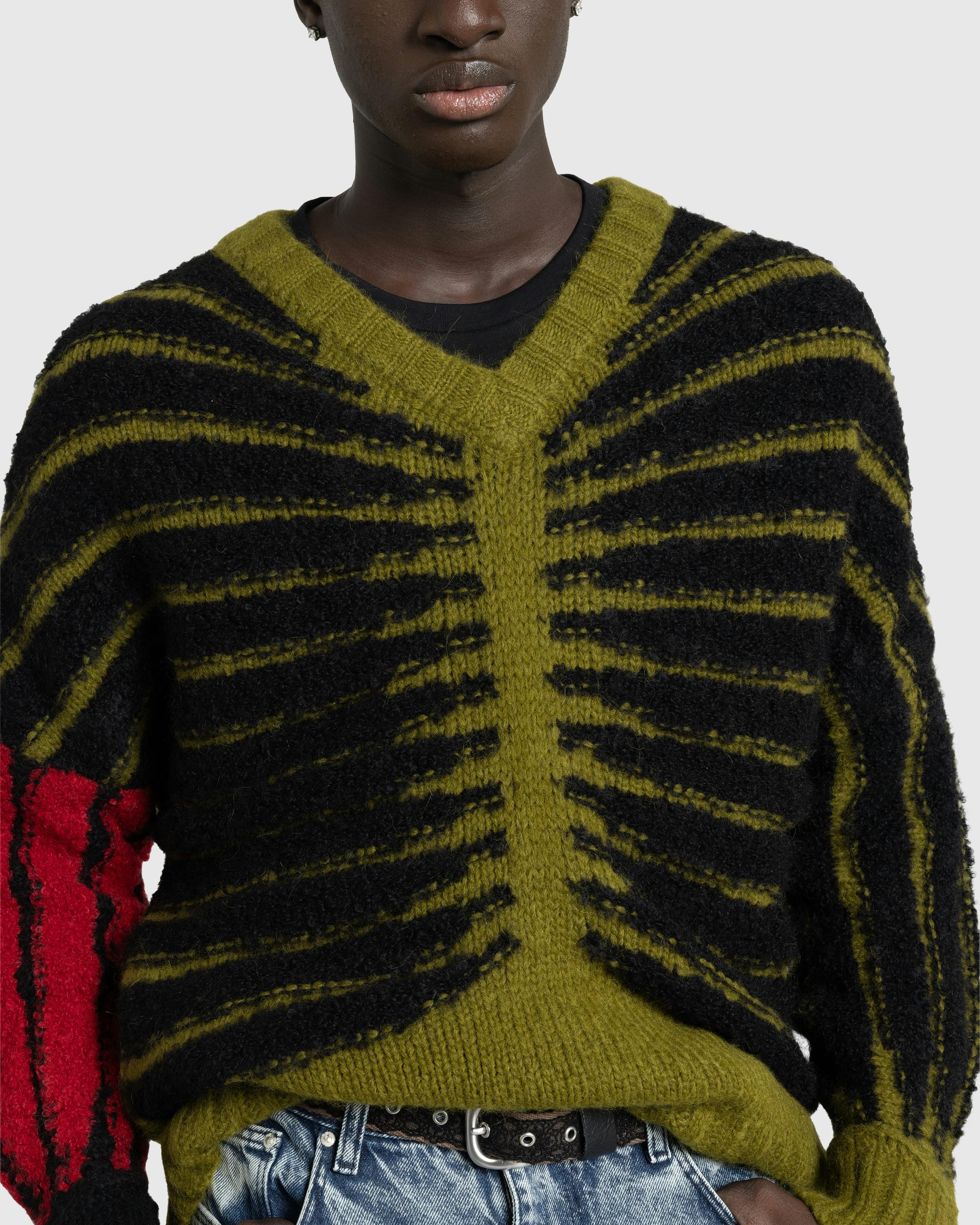 GmbH – Alpaca Merino Blend Jumper Black/Green/Red - V-Necks Knitwear - Multi - Image 4