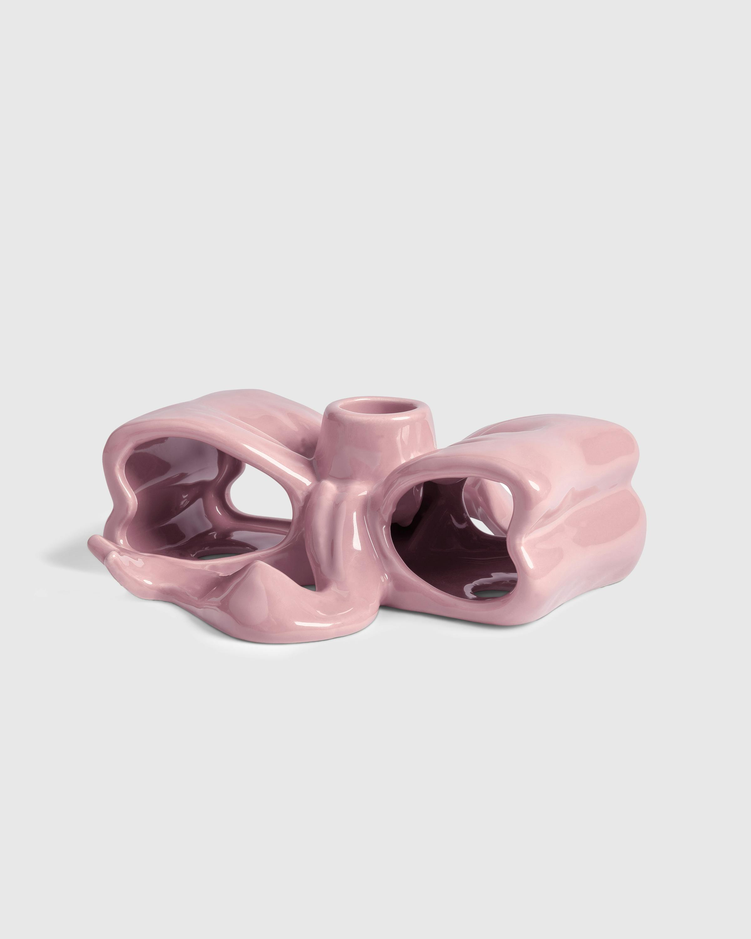 &Klevering – Candle Holder Ribbon Pink - Candles & Fragrances - Pink - Image 1