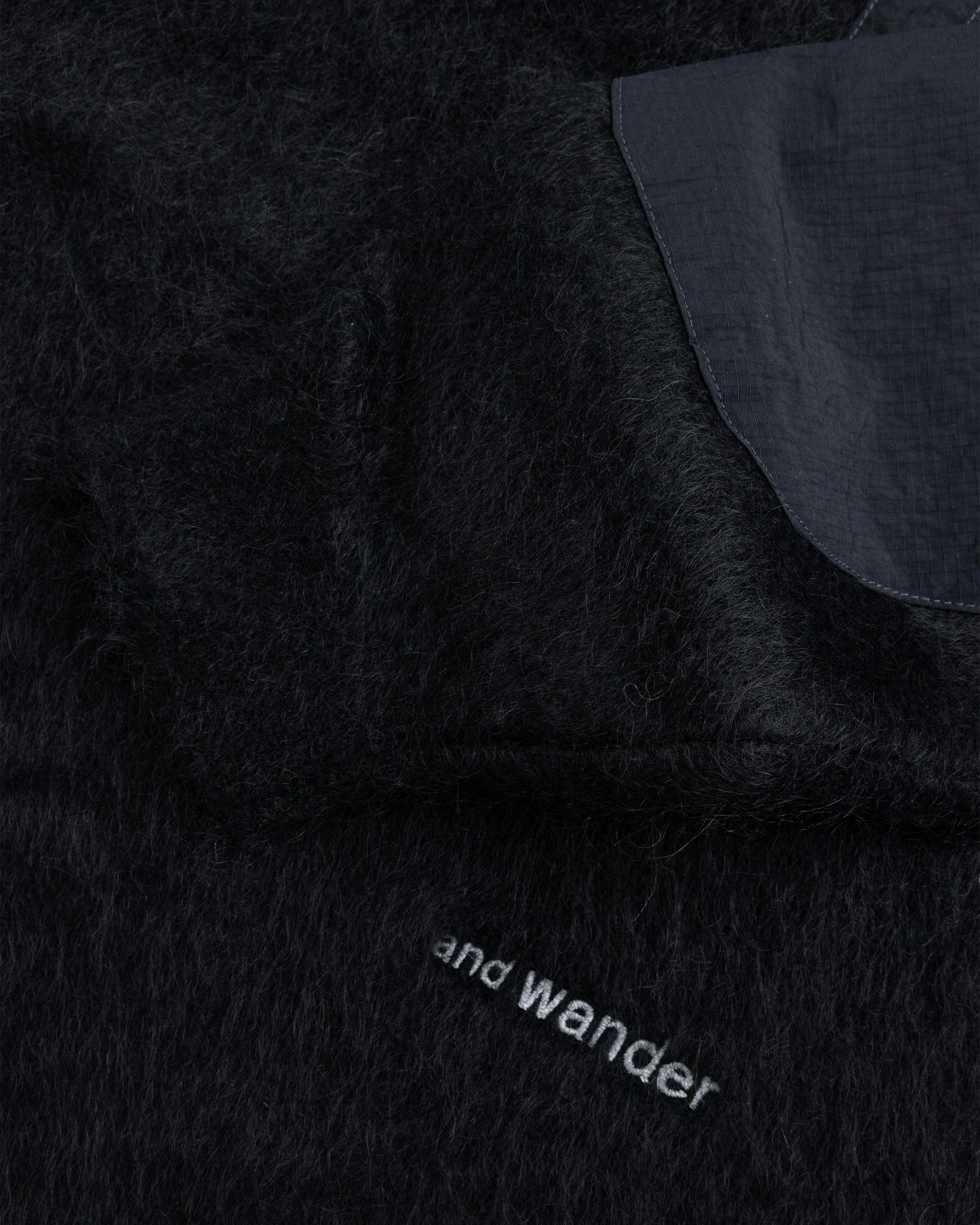 And Wander – Mohair Wool Knit Hoodie Black - Zip-Up Sweats - Black - Image 8