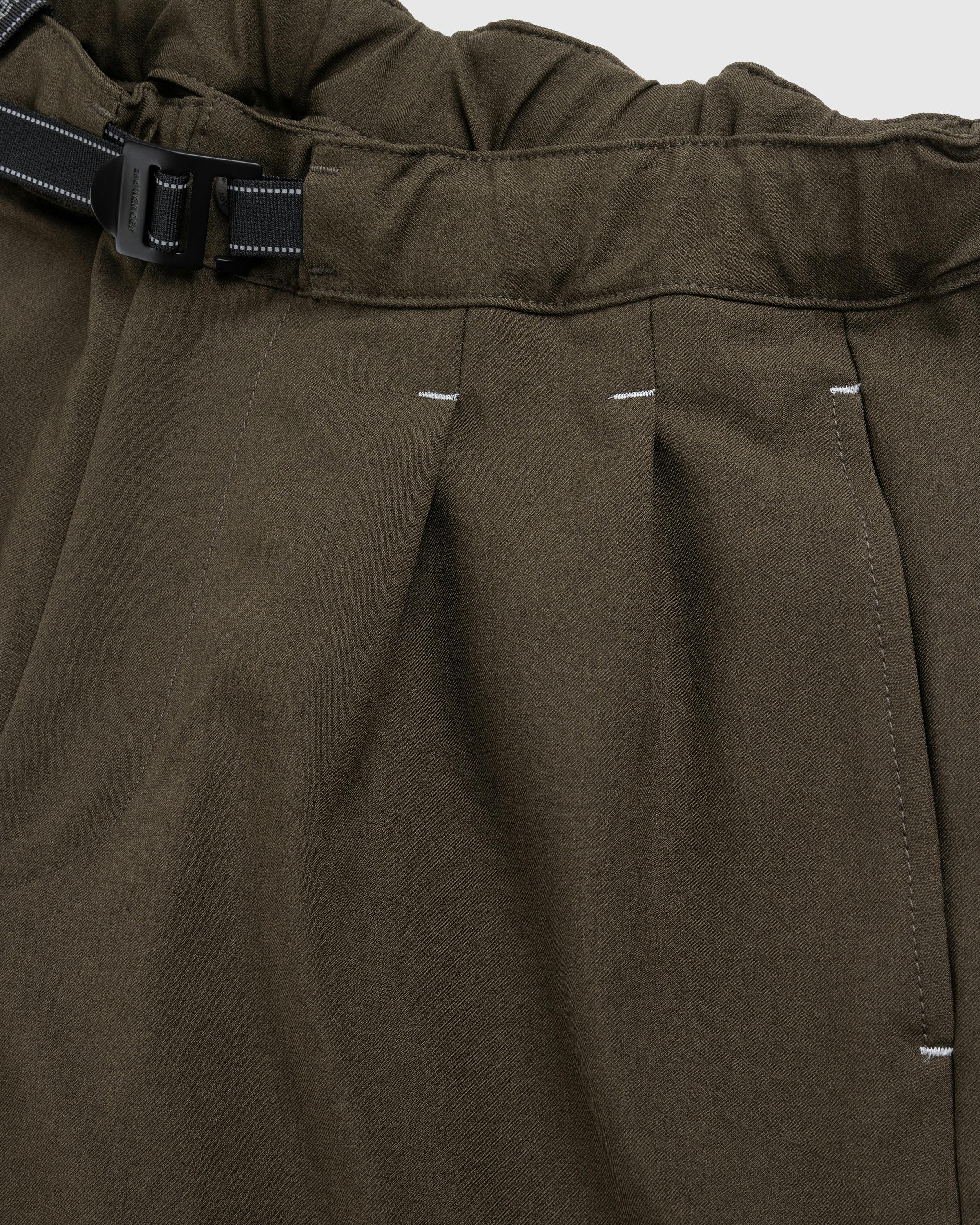 And Wander – PE Melange Twill Wide Pants Khaki - Active Pants - Green - Image 8