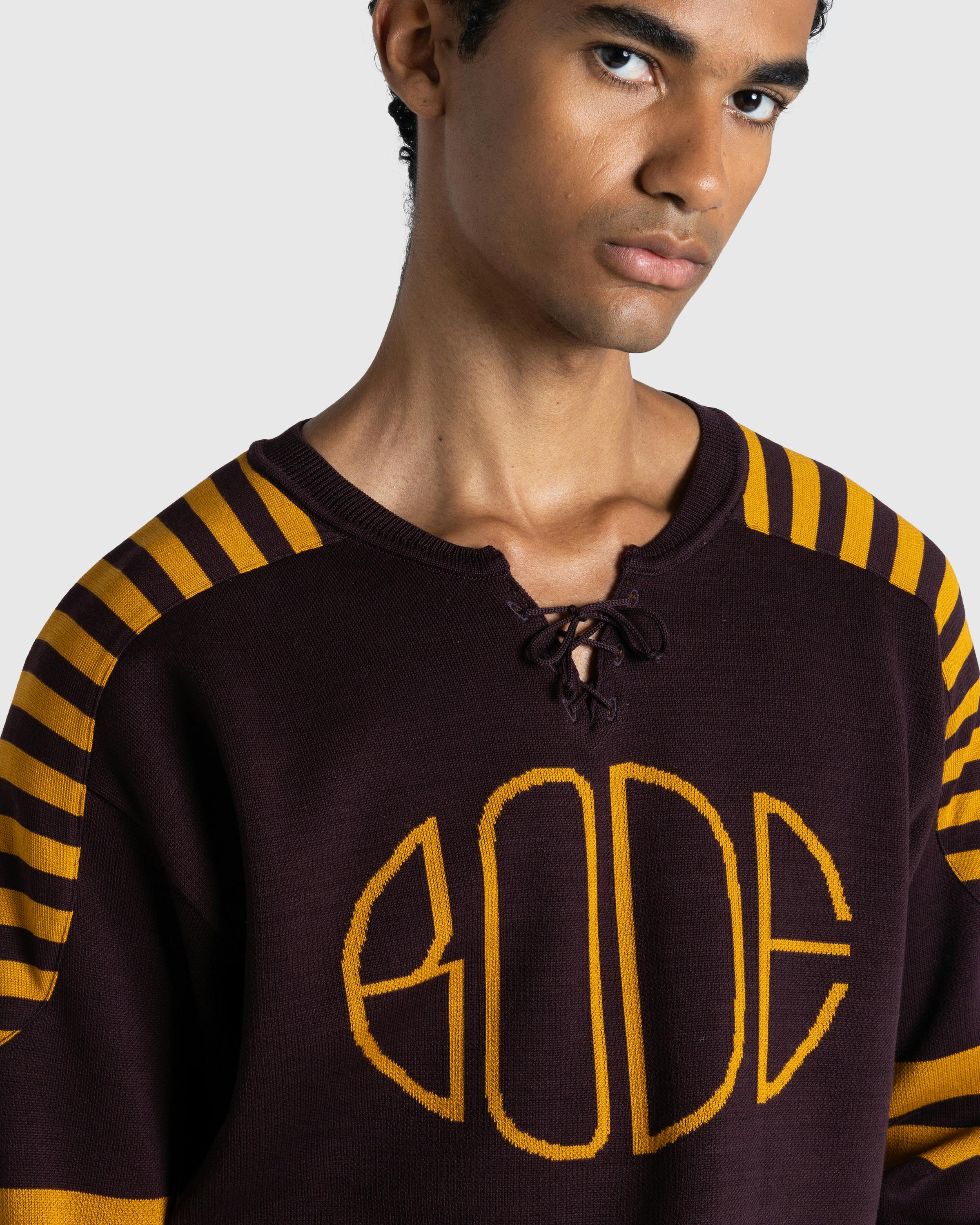 Bode – Rink Sweater Brown/Yellow - Crewnecks - Brown - Image 4