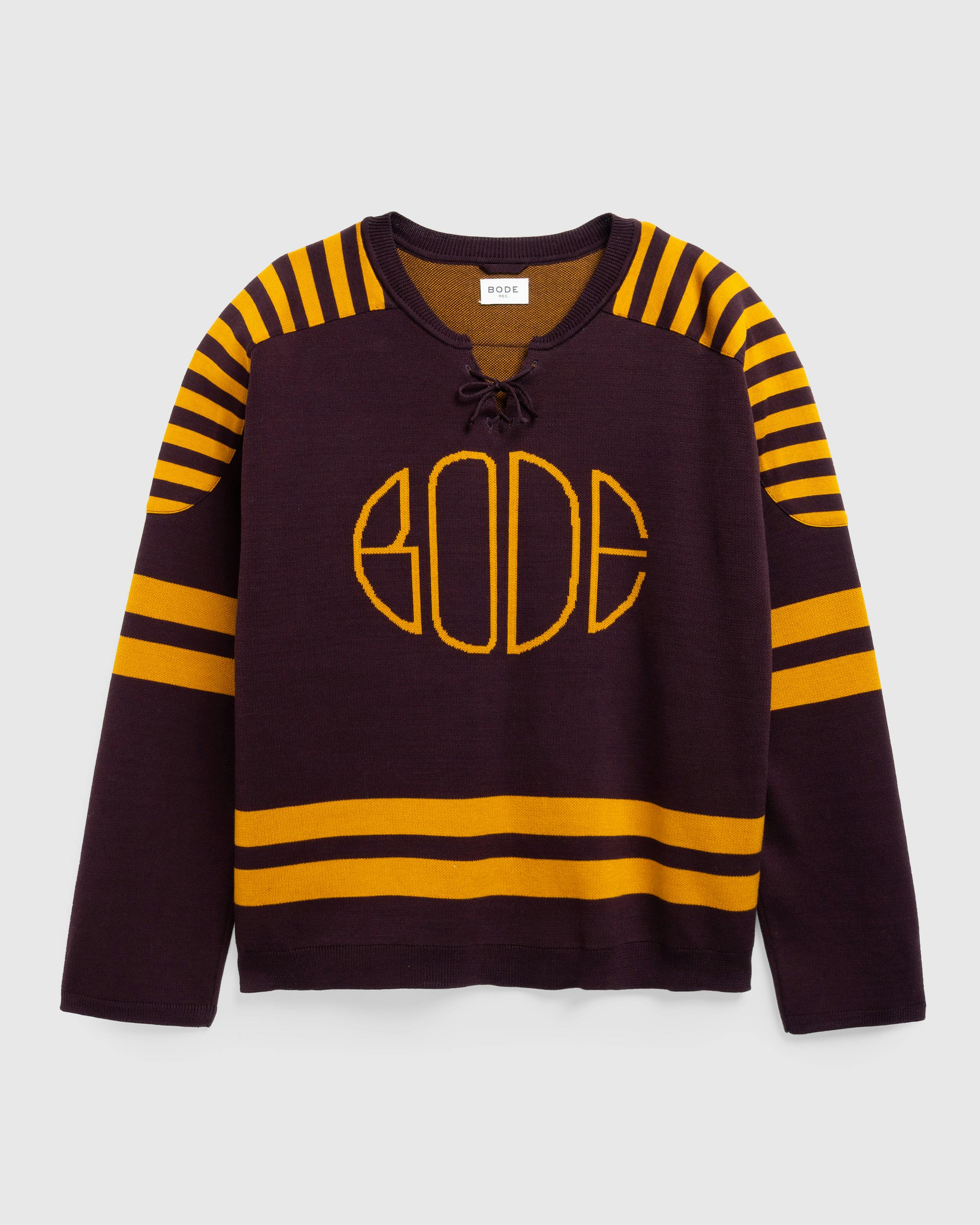 Bode – Rink Sweater Brown/Yellow - Crewnecks - Brown - Image 1