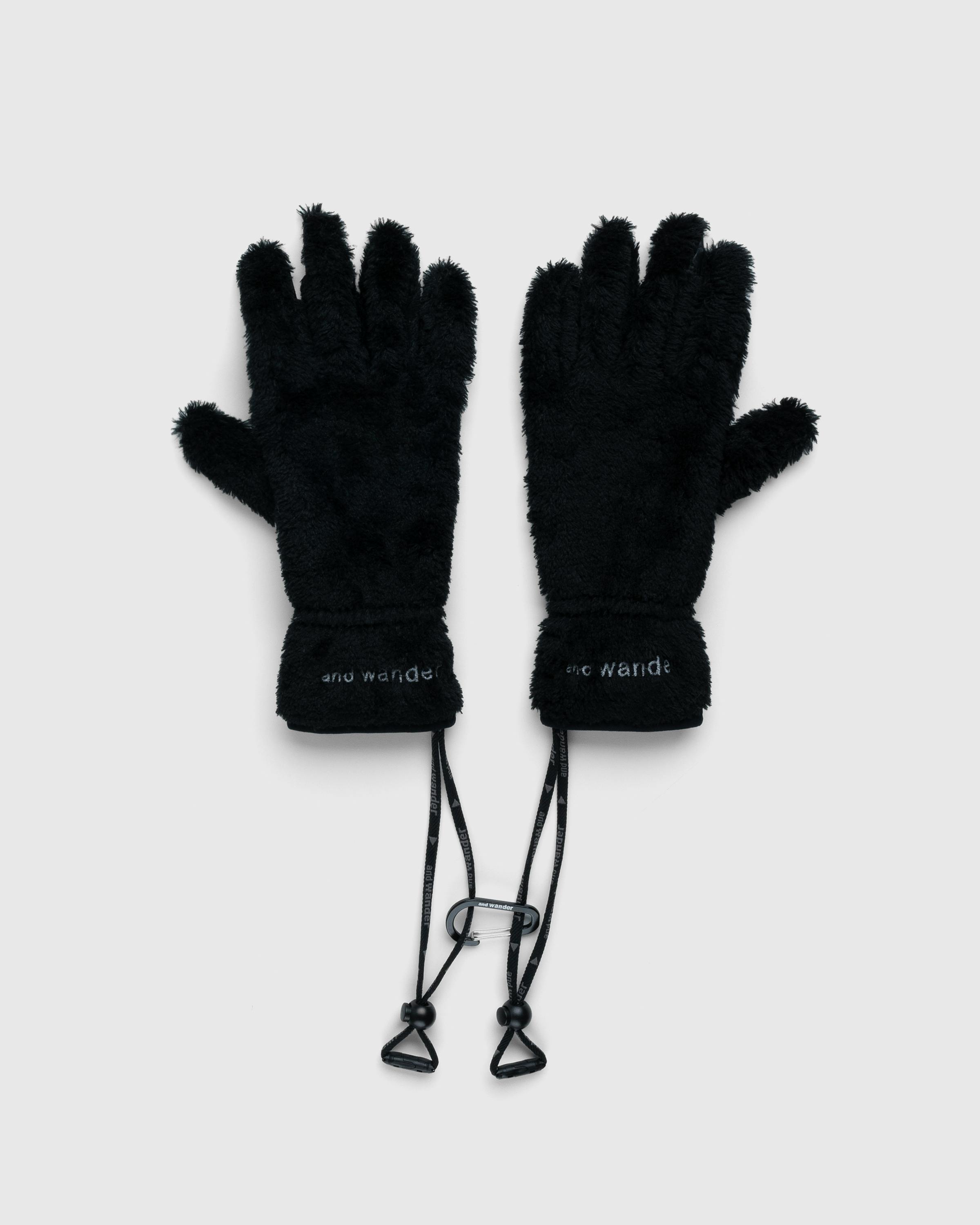 And Wander – High Loft Fleece Glove Black - 5-Finger - Black - Image 1