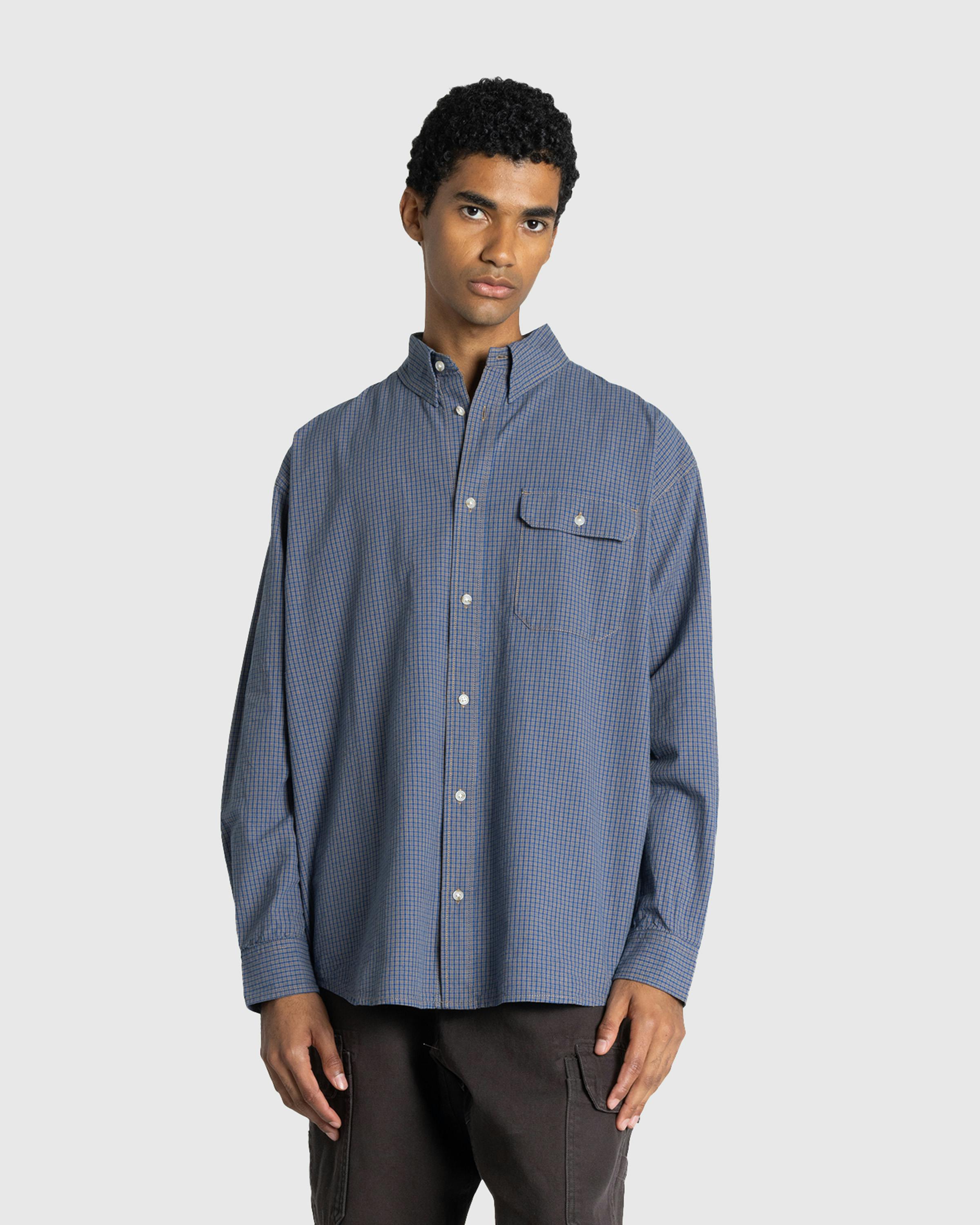 Gramicci – Checkered Stance Shirt Sierra Check Navy - Longsleeve Shirts - Blue - Image 2