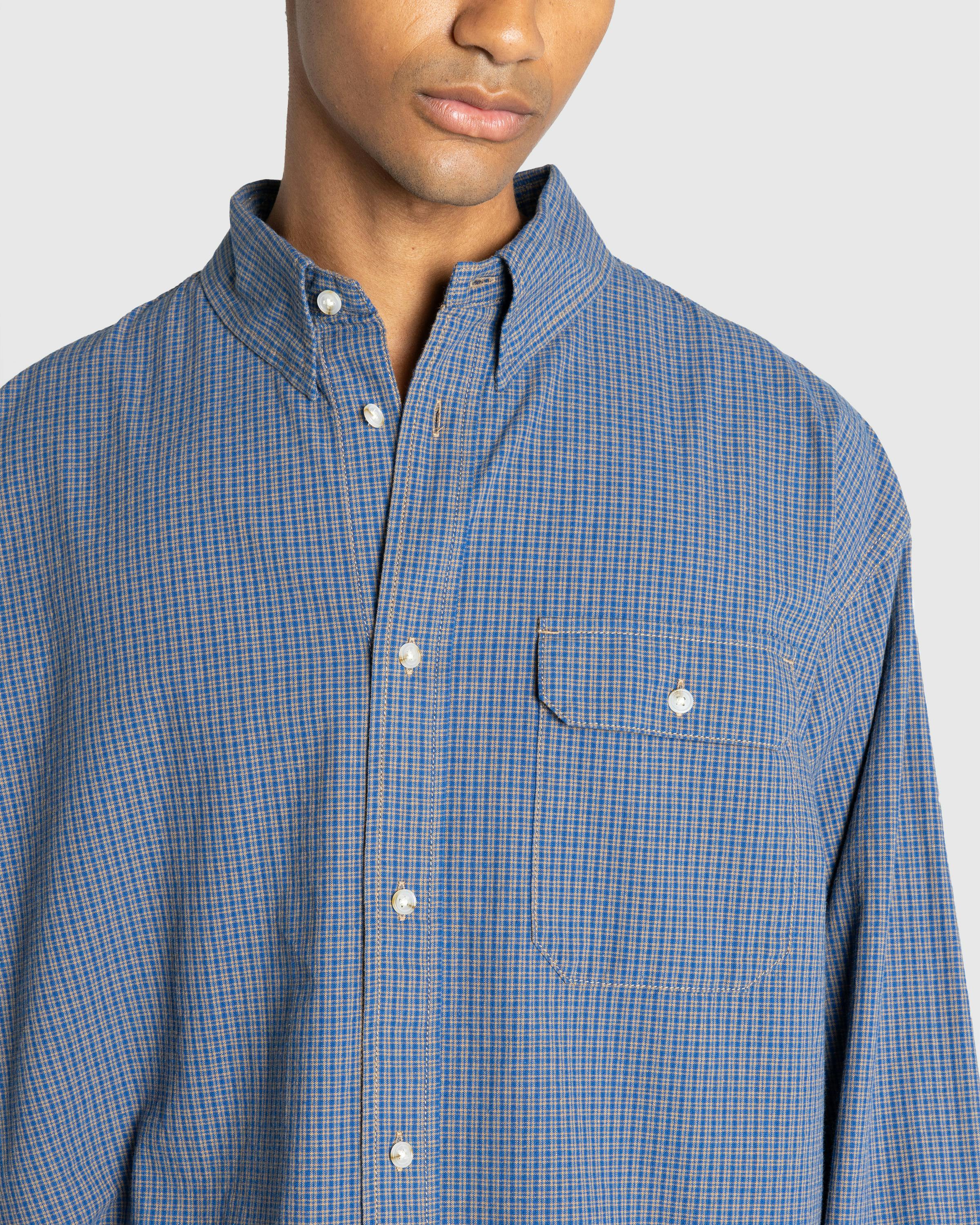 Gramicci – Checkered Stance Shirt Sierra Check Navy - Longsleeve Shirts - Blue - Image 5