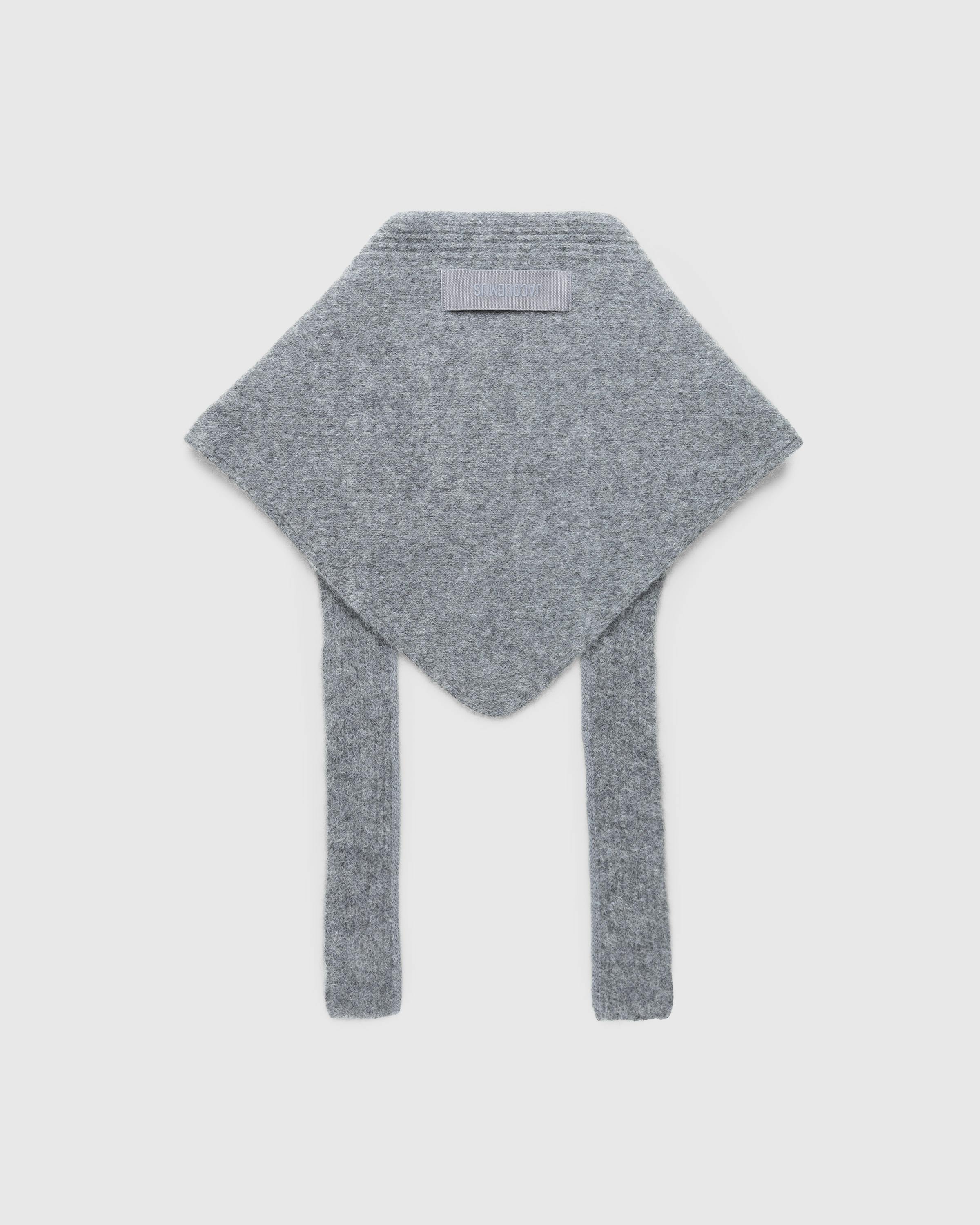 JACQUEMUS – Le Chale Gros Grain Dark Grey - Knits - Grey - Image 3