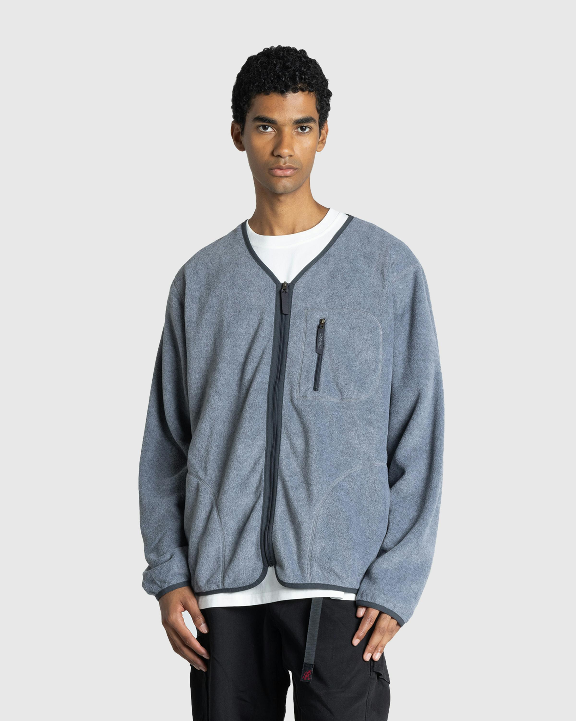 Gramicci – Fleece Cardigan Zip-Up Heather Charcoal - Zip-Ups - Black - Image 2