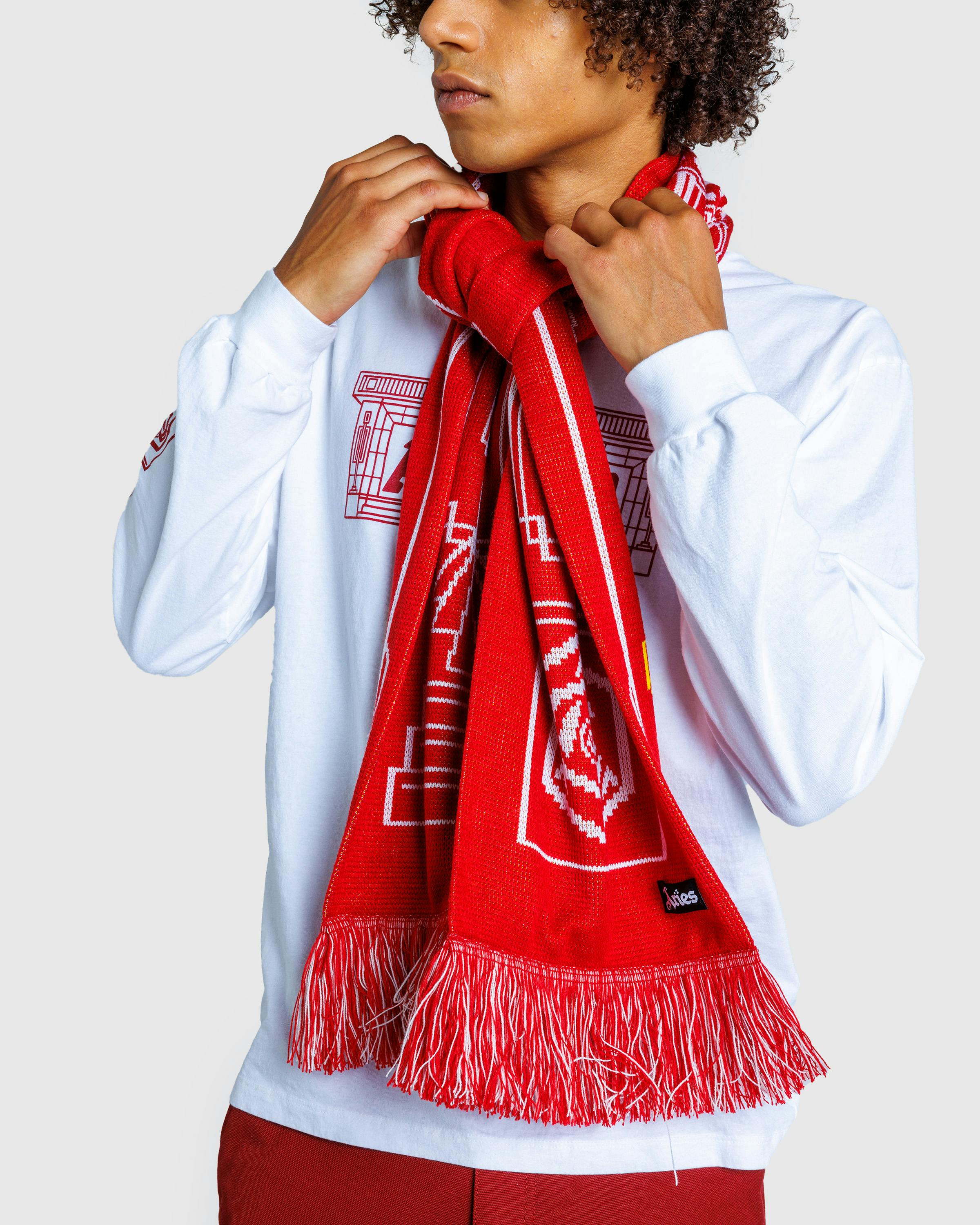 Aries x Arsenal – Column Logo Scarf Red - Knits - Red - Image 2