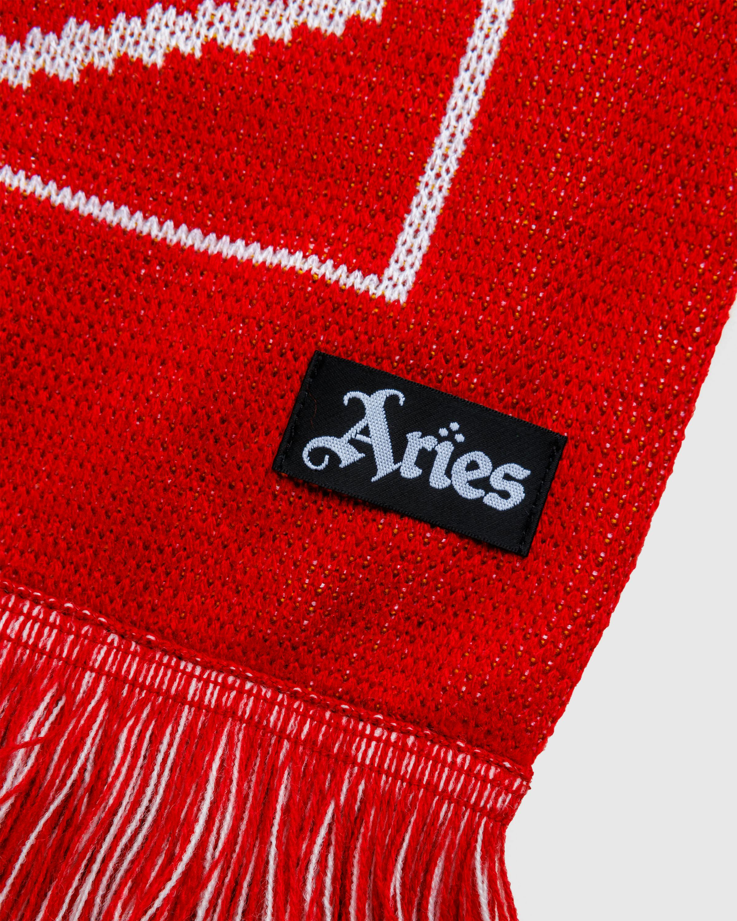 Aries x Arsenal – Column Logo Scarf Red - Knits - Red - Image 6