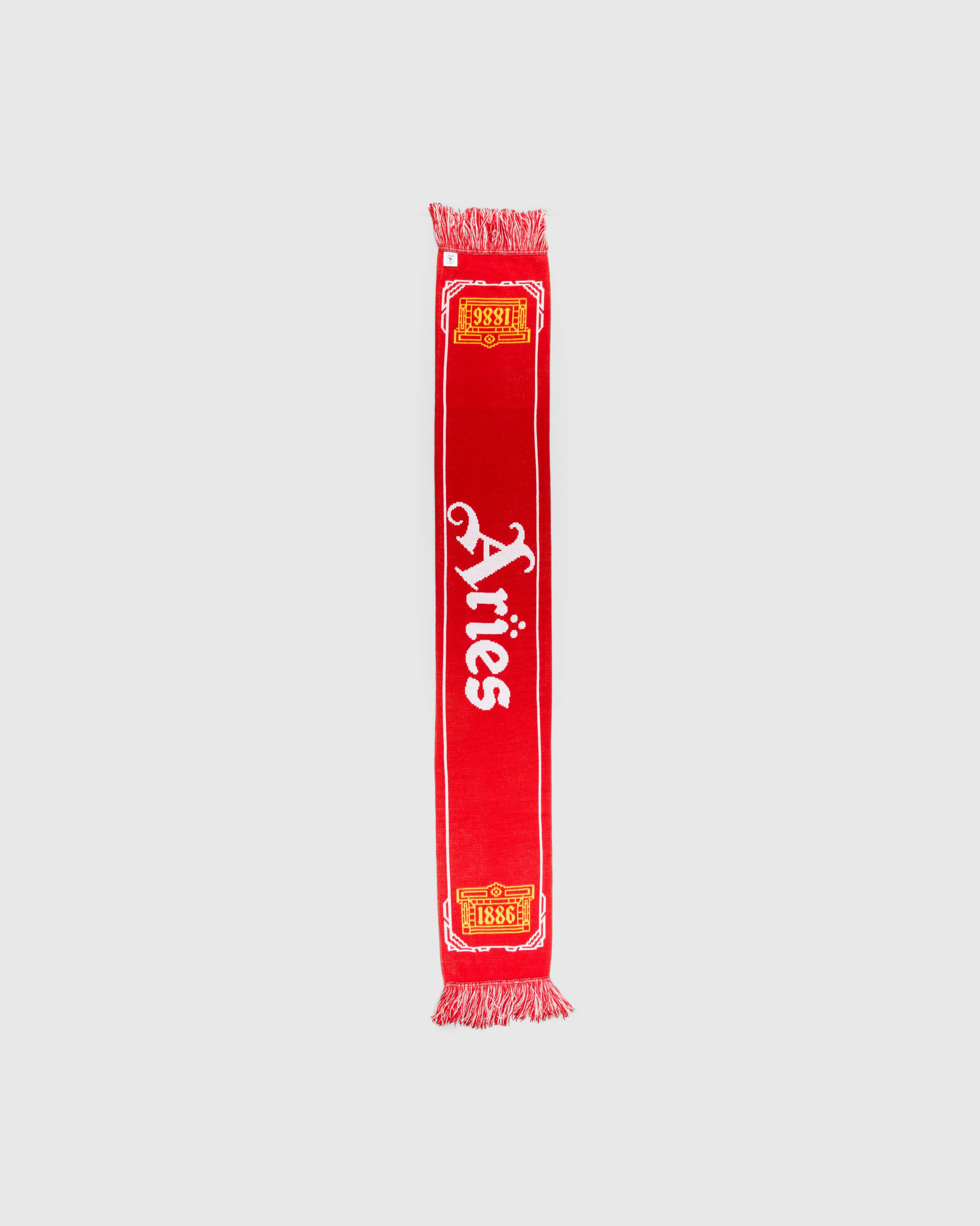 Aries x Arsenal – Column Logo Scarf Red - Knits - Red - Image 3