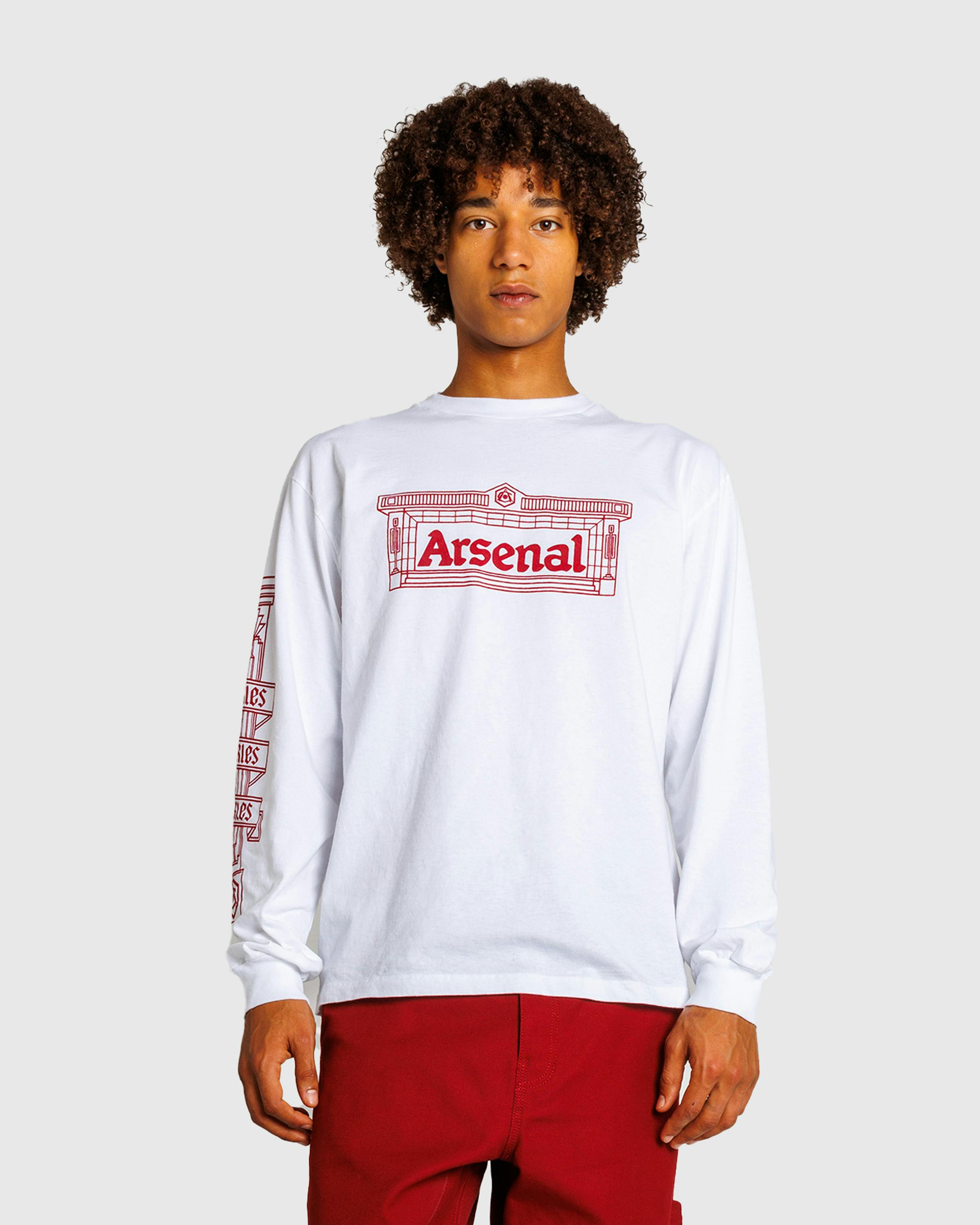 Aries x Arsenal – Highbury Temple LS Tee White - Longsleeves - White - Image 2