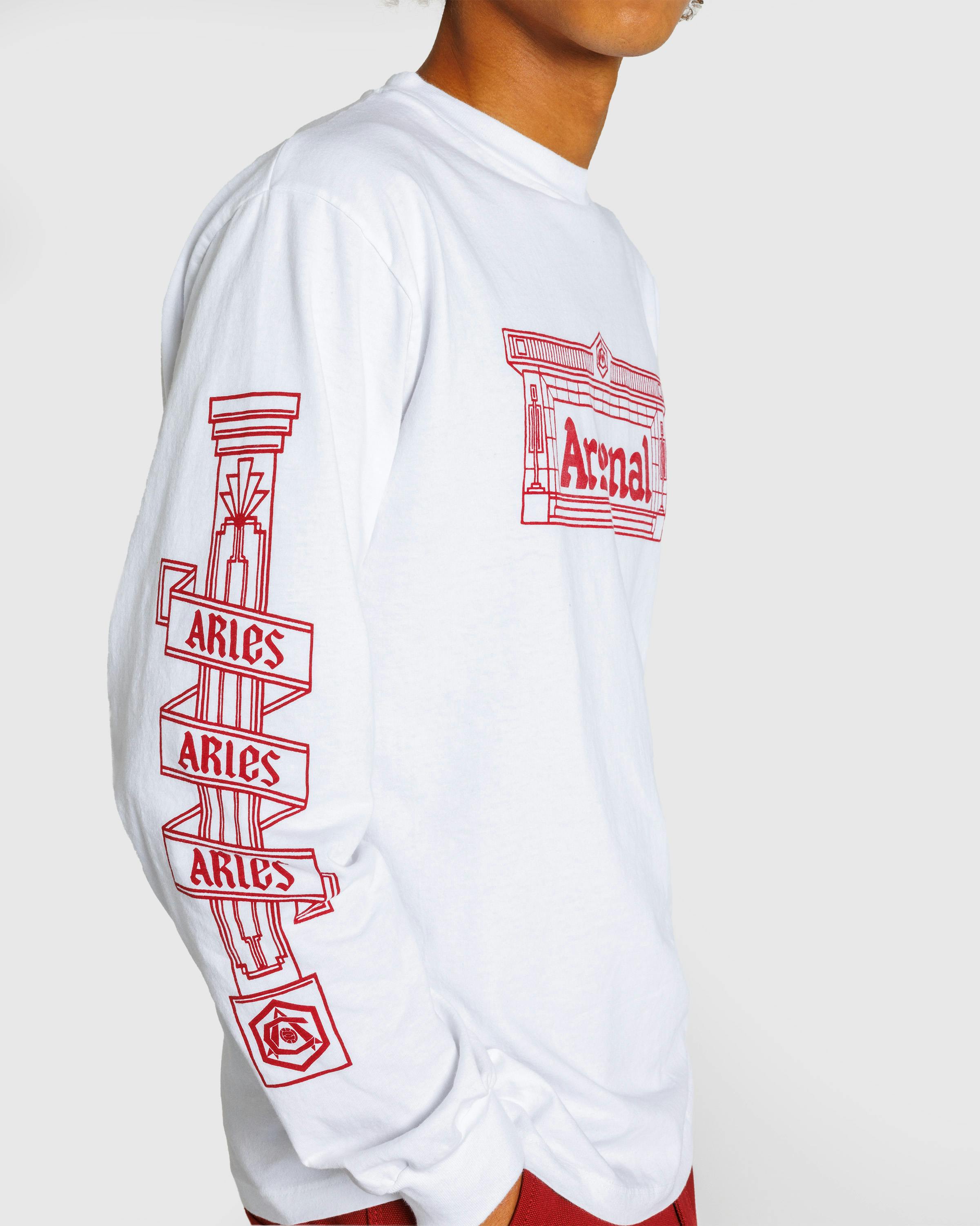 Aries x Arsenal – Highbury Temple LS Tee White - Longsleeves - White - Image 5