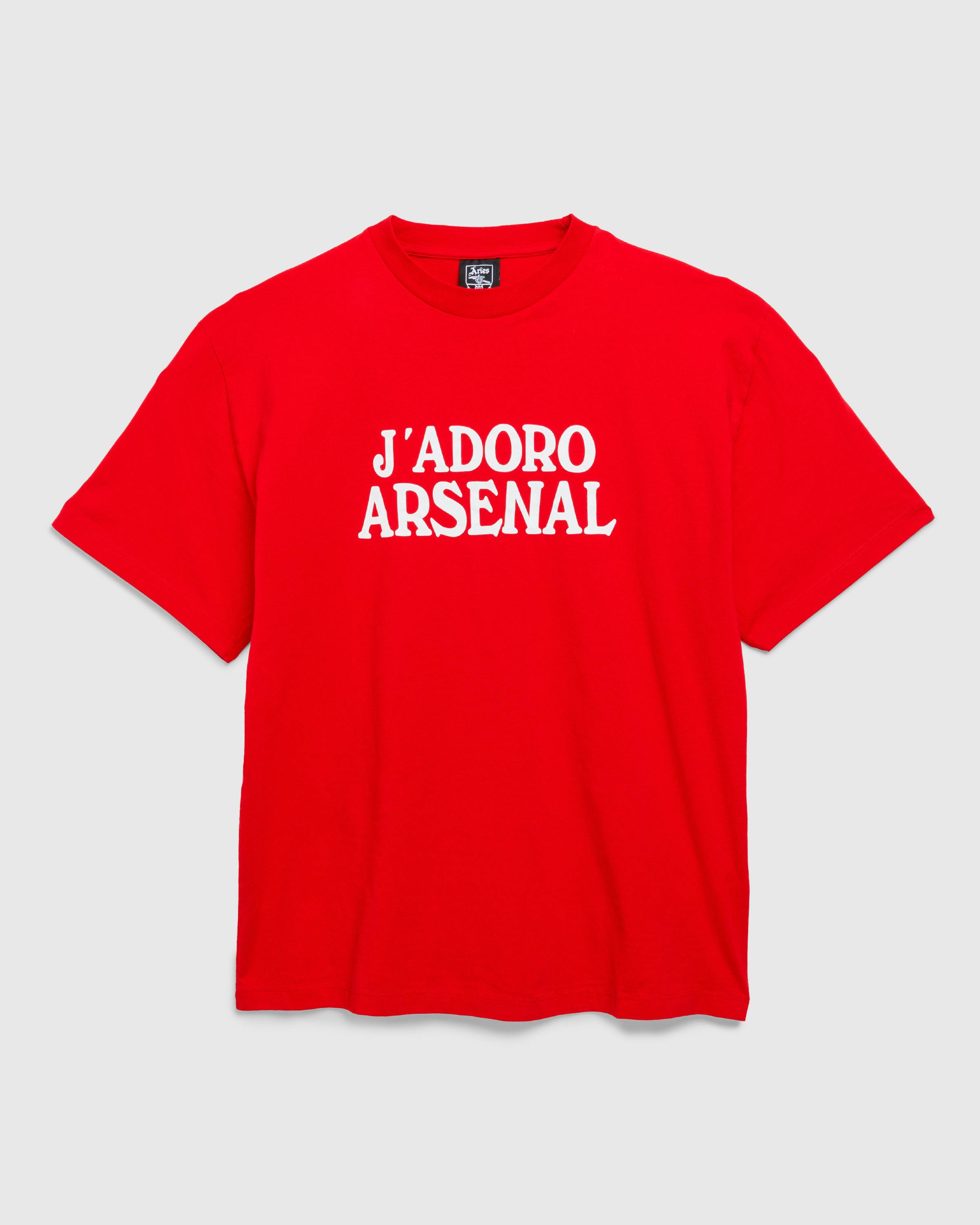 Aries x Arsenal – J'Adoro SS Tee Red - T-Shirts - Red - Image 1