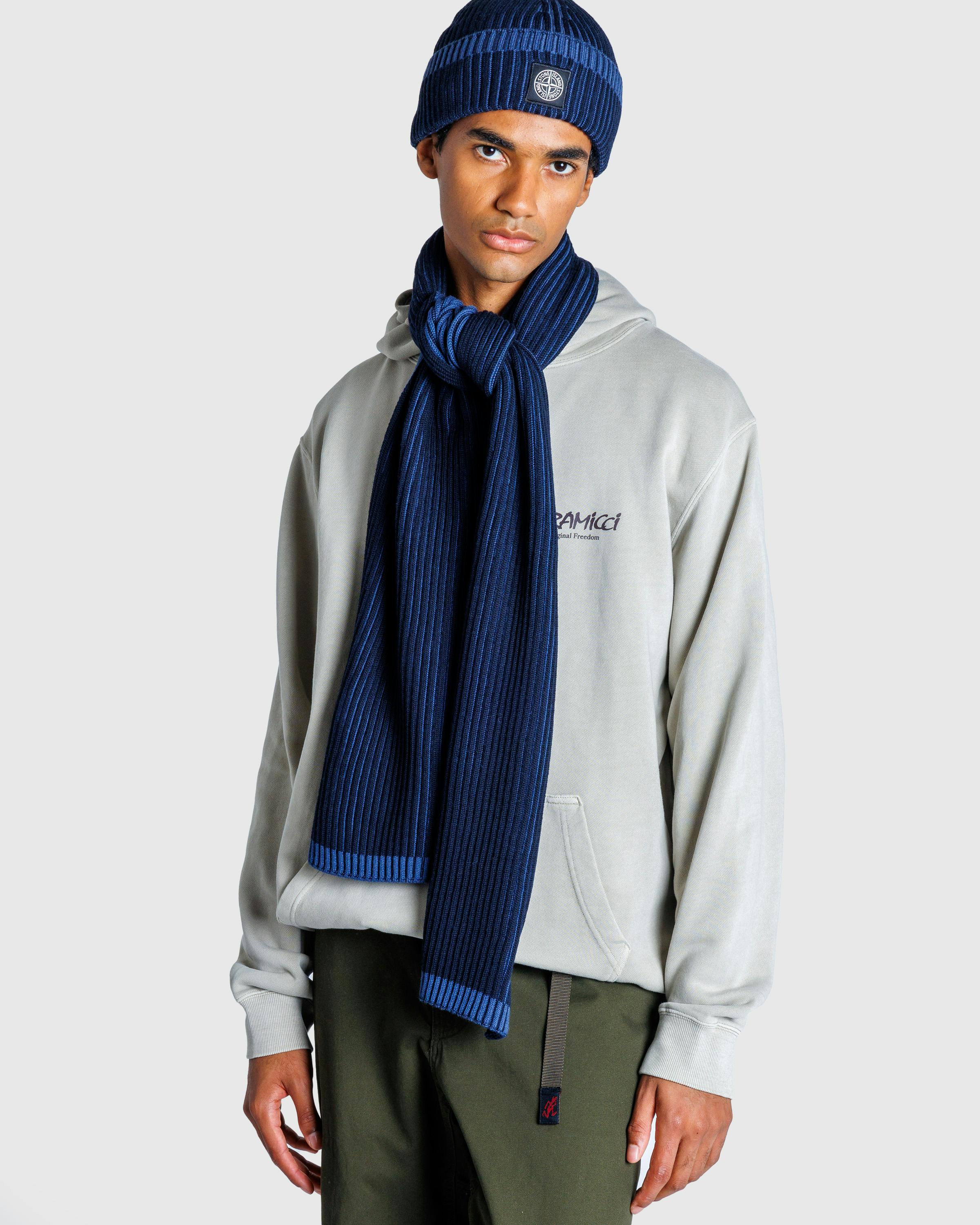 Stone Island – Wool Scarf Navy Blue - Knits - Blue - Image 2