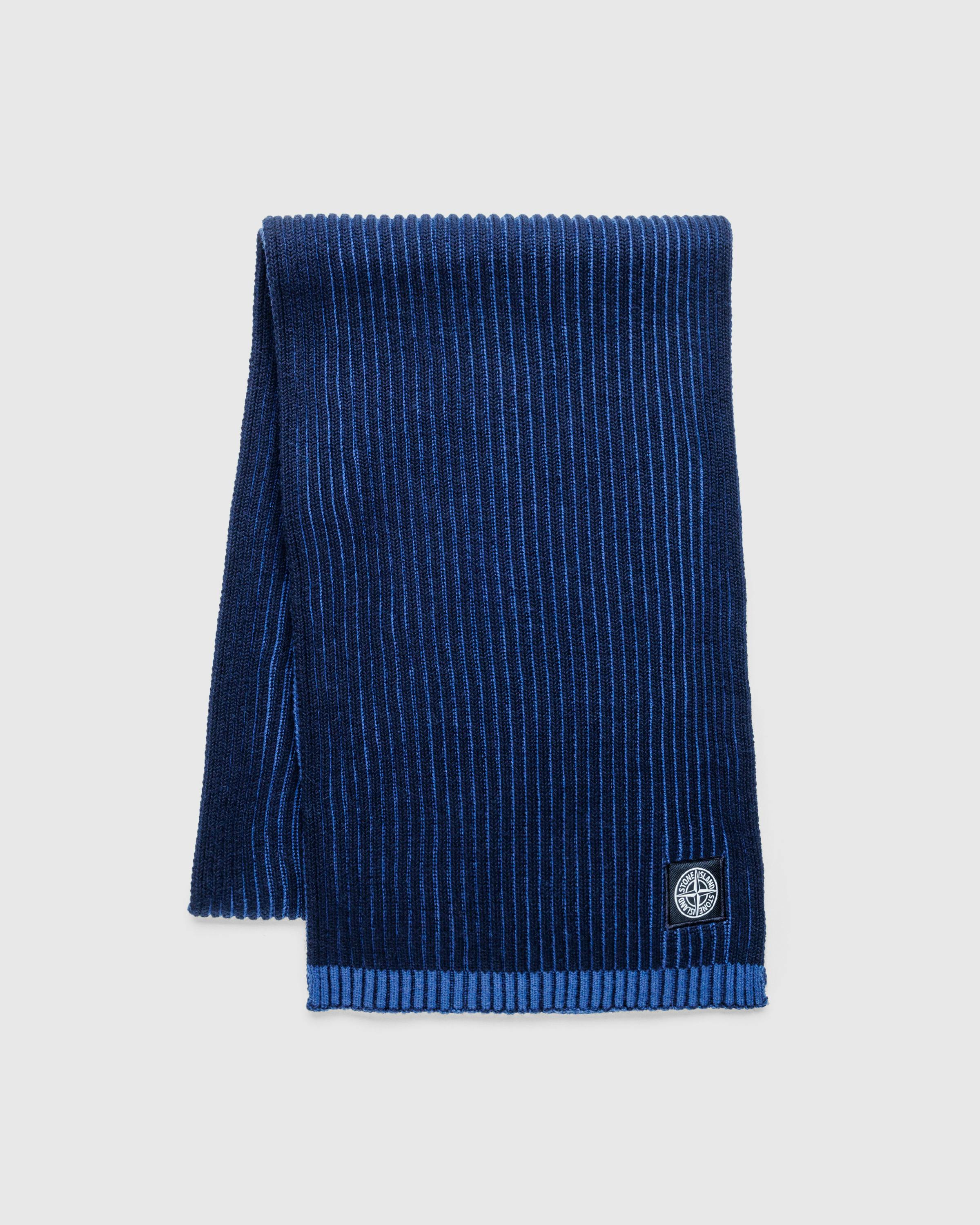 Stone Island – Wool Scarf Navy Blue - Knits - Blue - Image 4