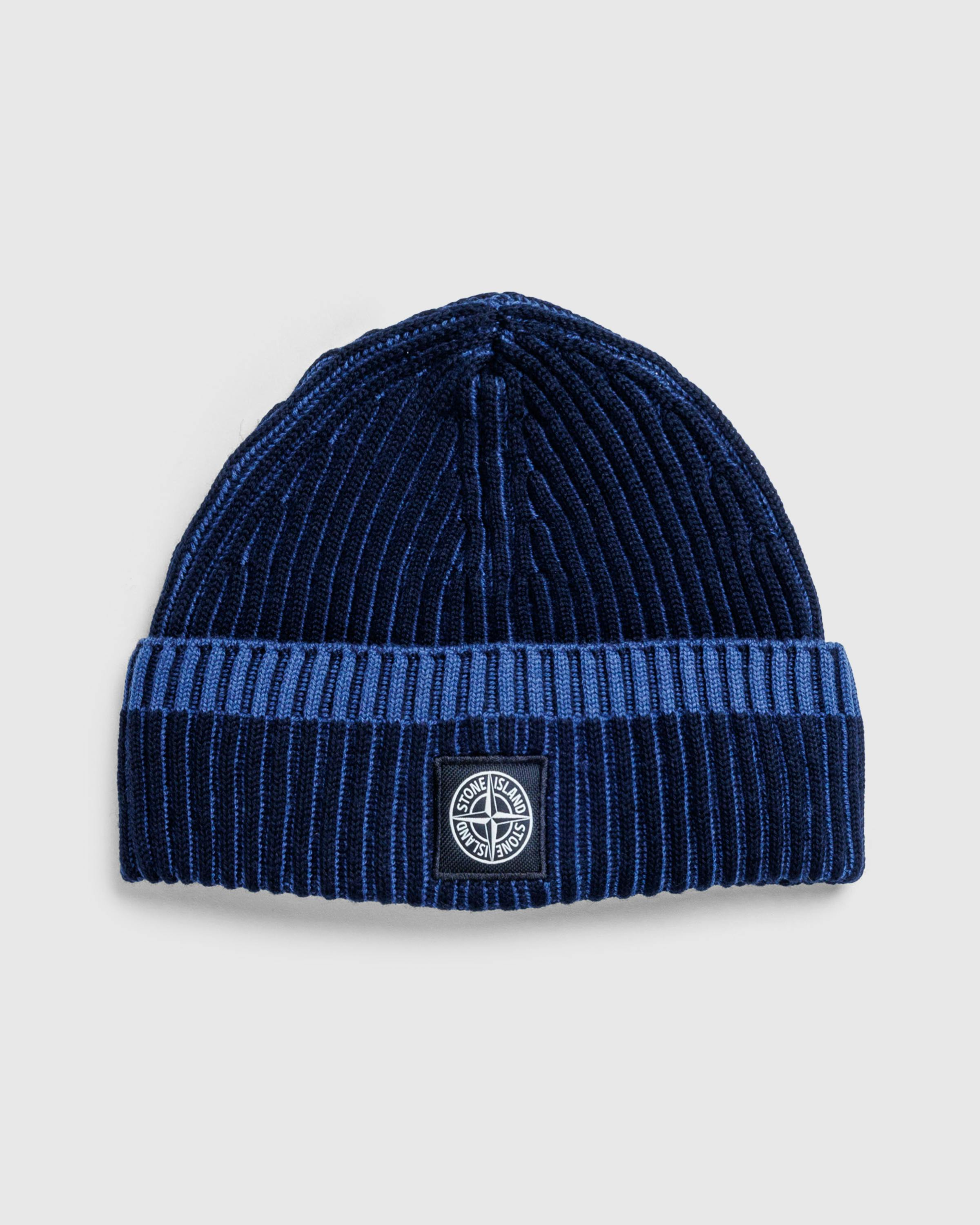 Stone Island – Wool Beanie Navy Blue - Caps - Blue - Image 1