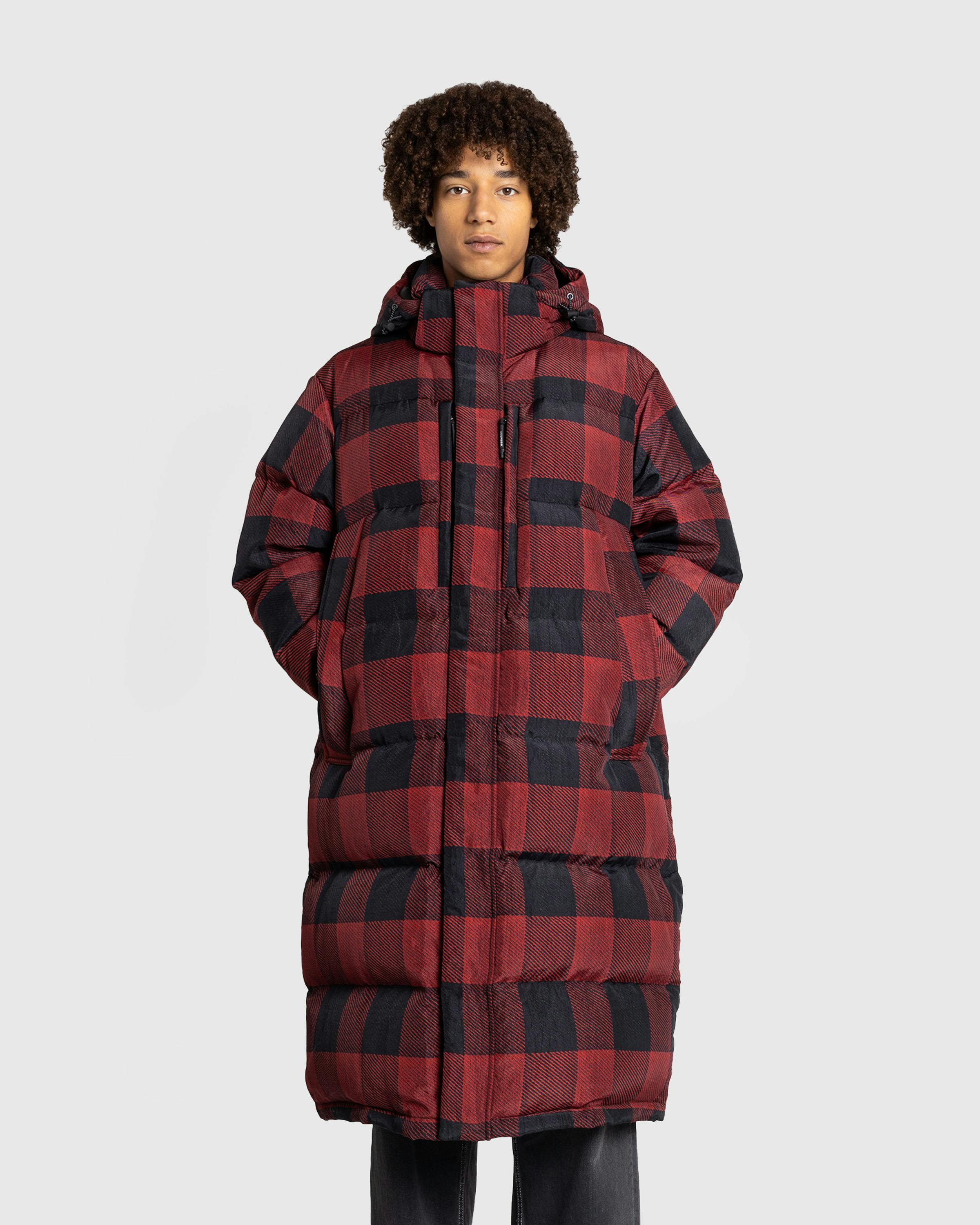 Woolrich Black Label – Buffalo Check Long Parka Red/Black - Parka Jackets - Red - Image 2