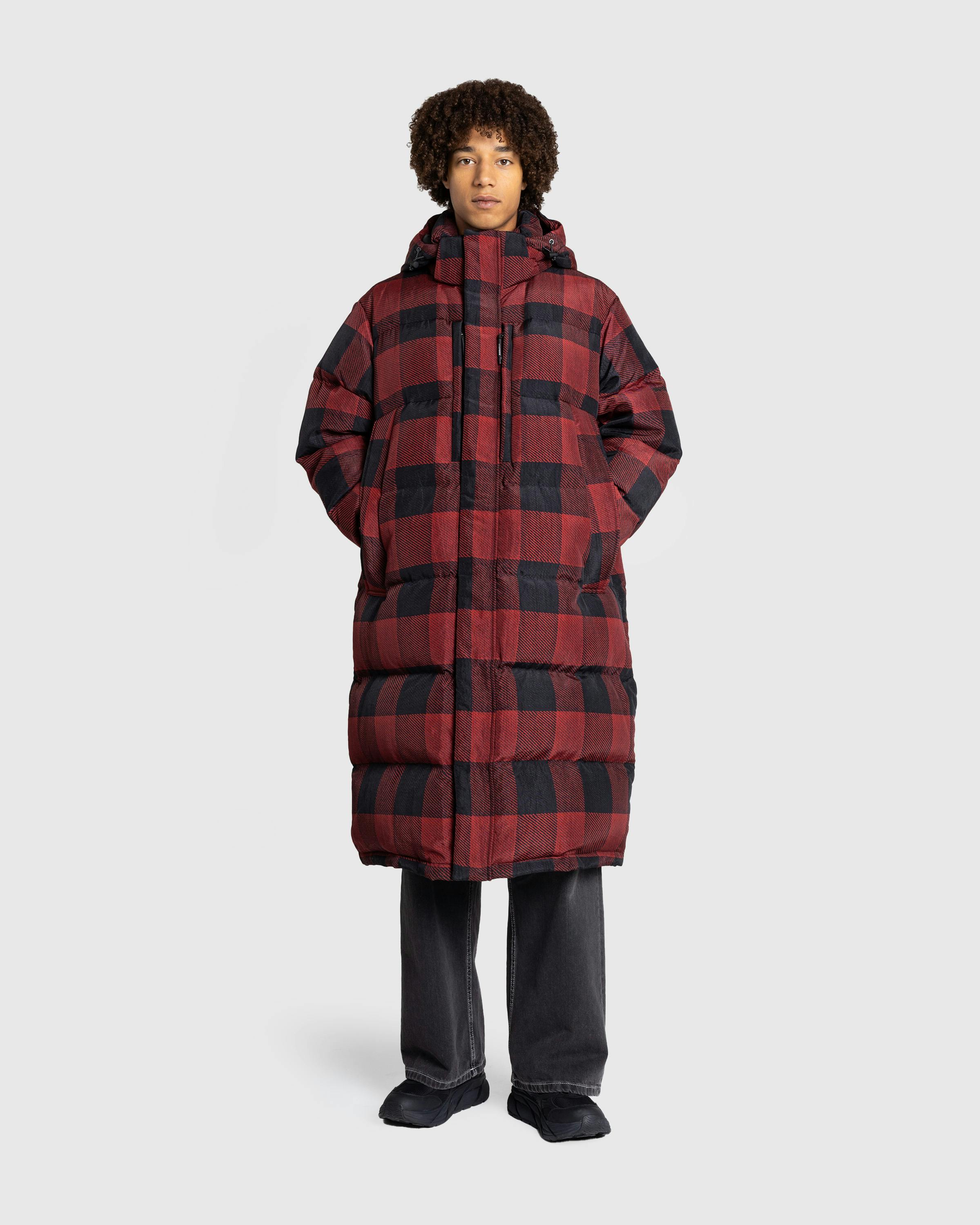 Woolrich Black Label – Buffalo Check Long Parka Red/Black - Parka Jackets - Red - Image 4