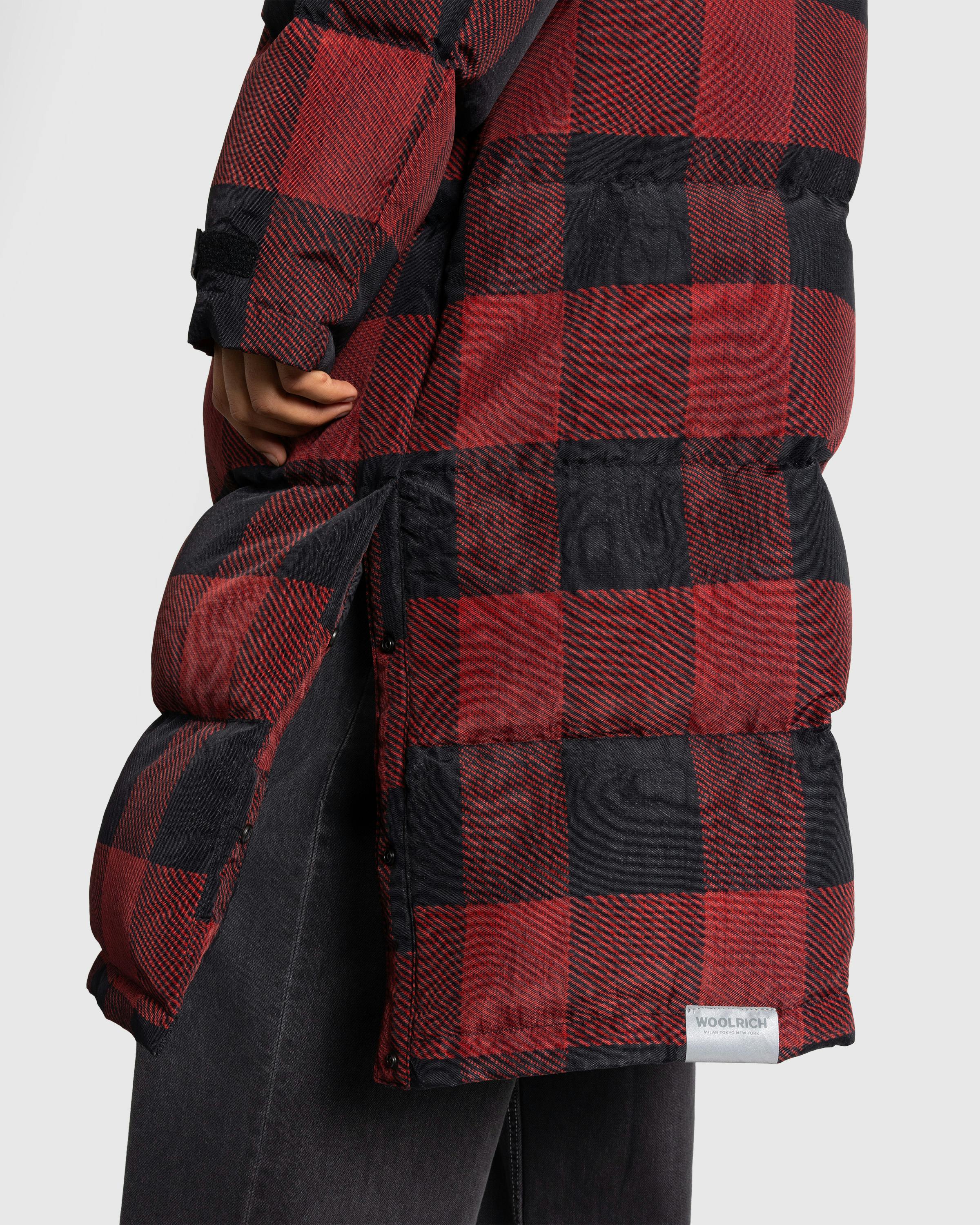 Woolrich Black Label – Buffalo Check Long Parka Red/Black - Parka Jackets - Red - Image 5